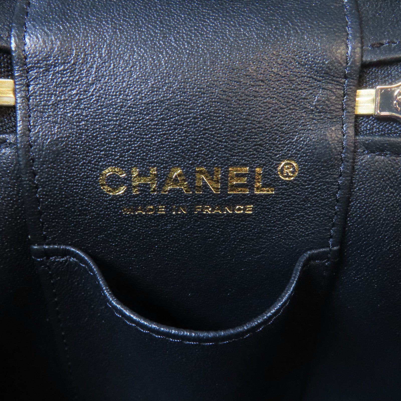 CHANEL 【激減優惠】菱格羊皮皮革Vanity Case金扣手挽肩背兩用袋黑色