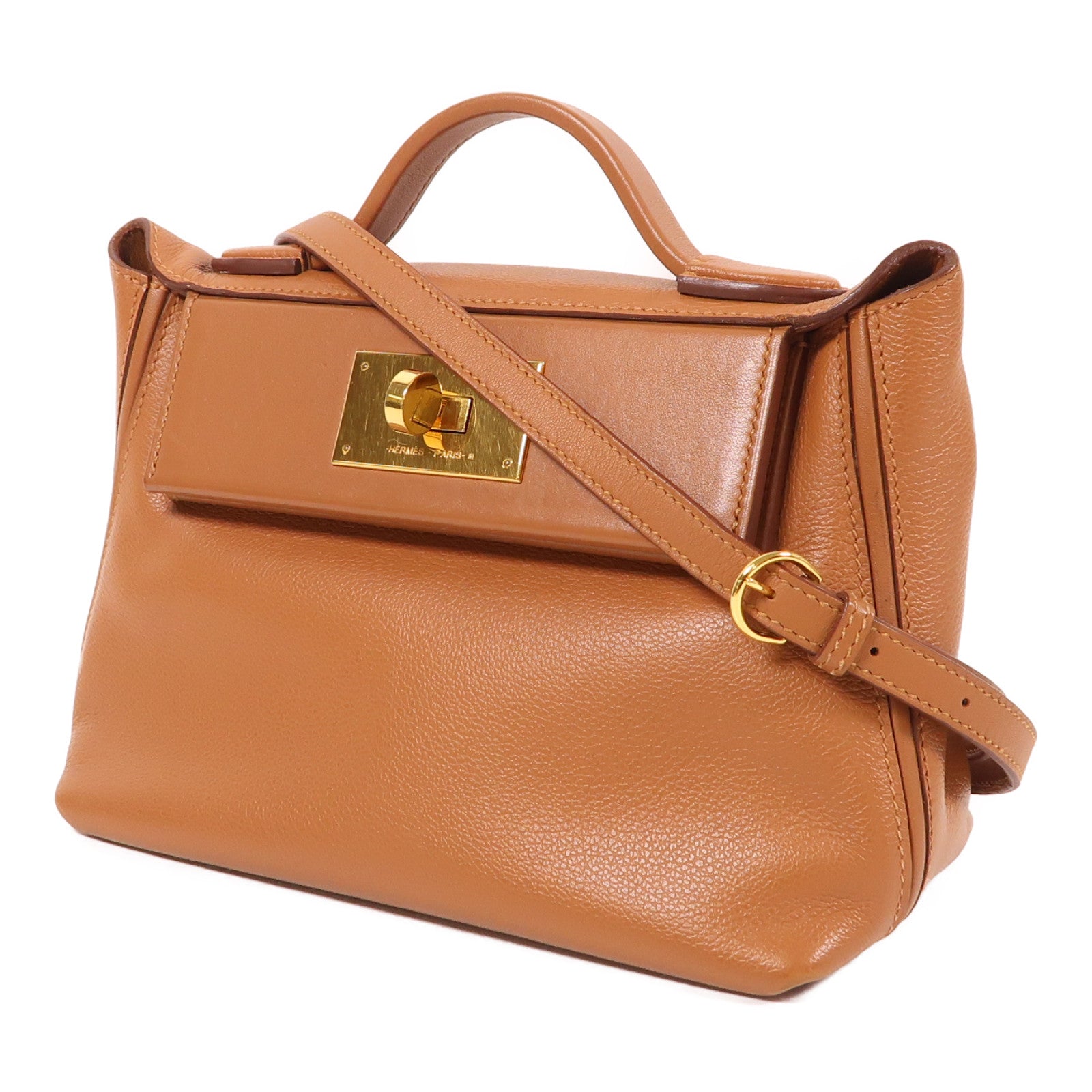 HERMES Epsom皮革Mini 24/24金扣手挽肩背兩用袋