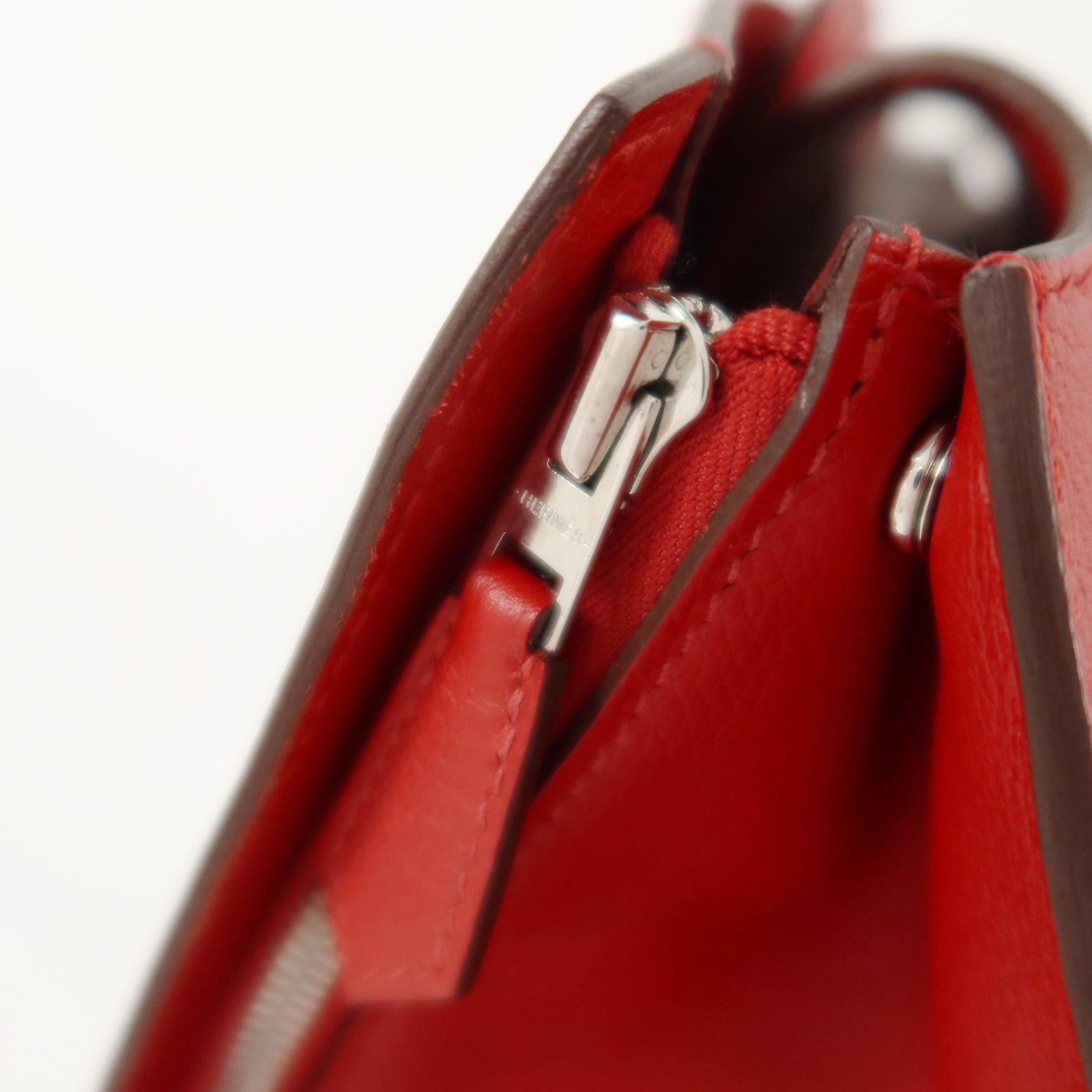 HERMES Evercolor皮革Sac A Dos GR24銀扣背包Rouge Piment