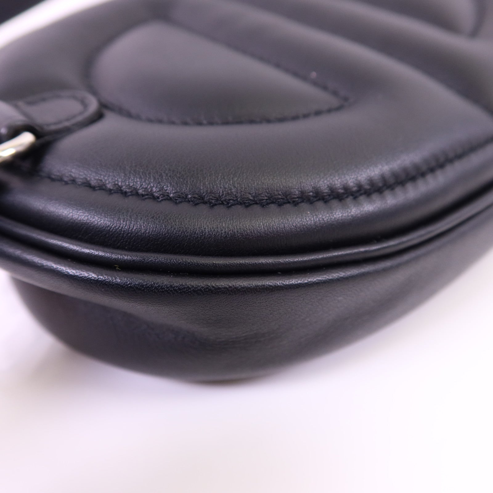HERMES Swift皮革In The Loop Belt Bag銀扣腰包Noir