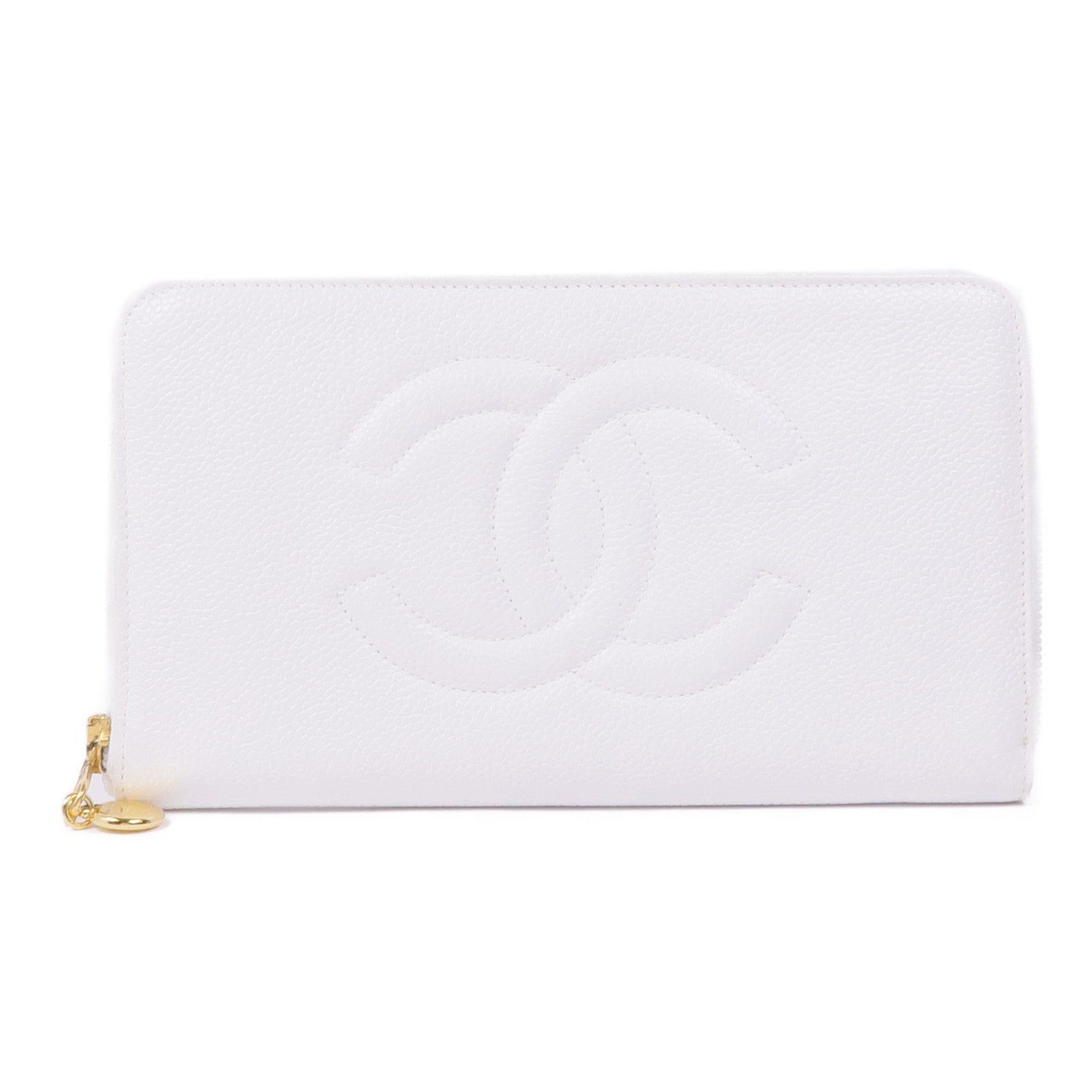 CHANEL 牛皮皮革Long Wallet金扣長錢包