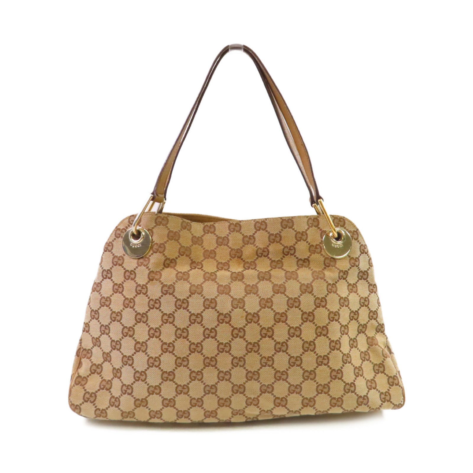 GUCCI GG帆布GG Tote Bag金扣肩背袋啡色