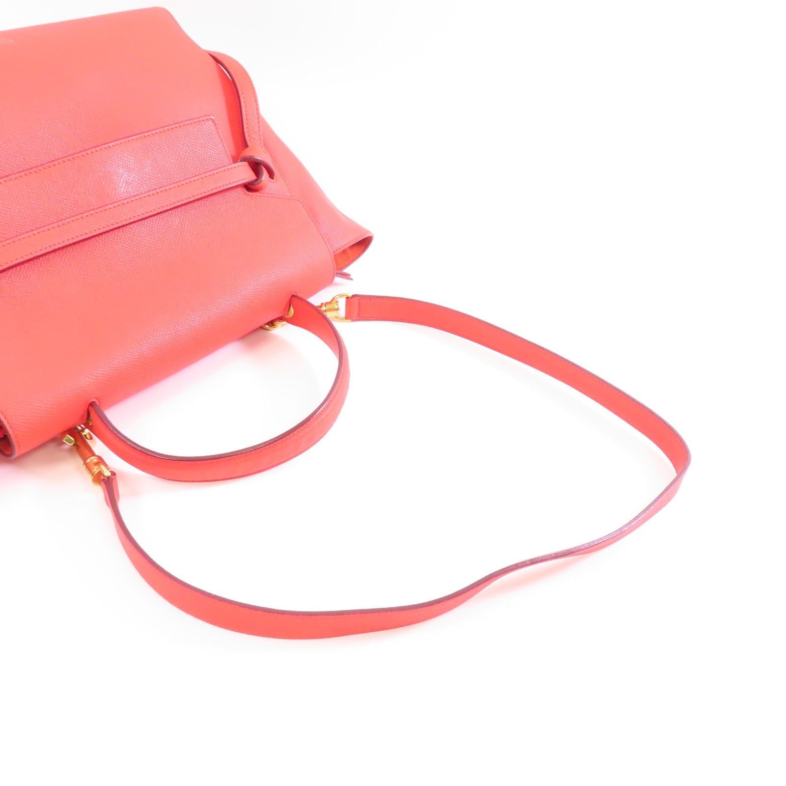 CELINE 牛皮皮革Belt Bag金扣手挽肩背兩用袋紅色