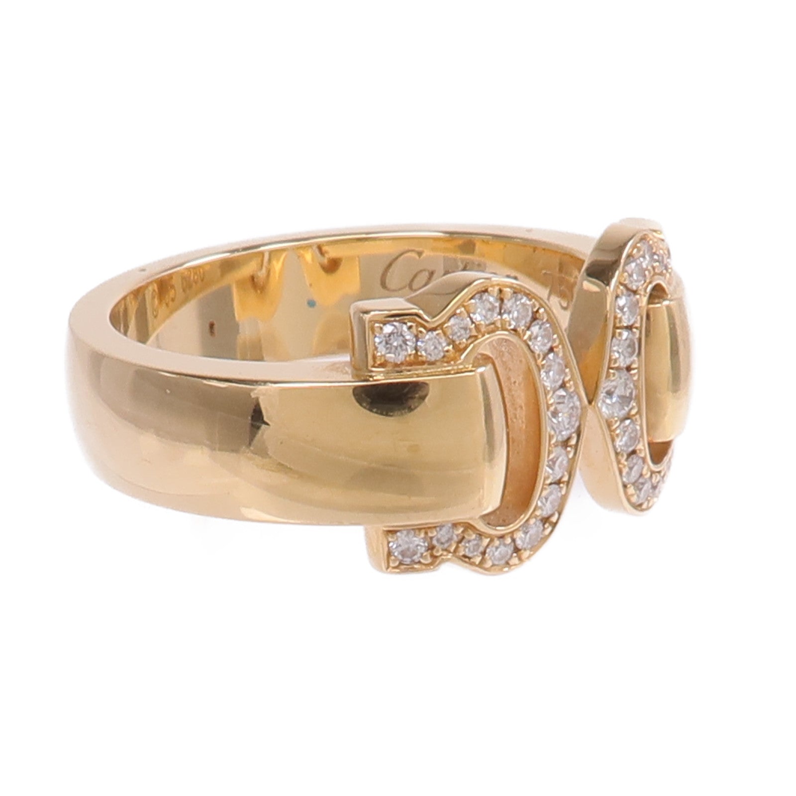 CARTIER 18K黃金2C Diamond Ring鑽石戒指Cartier#54/US#6.75