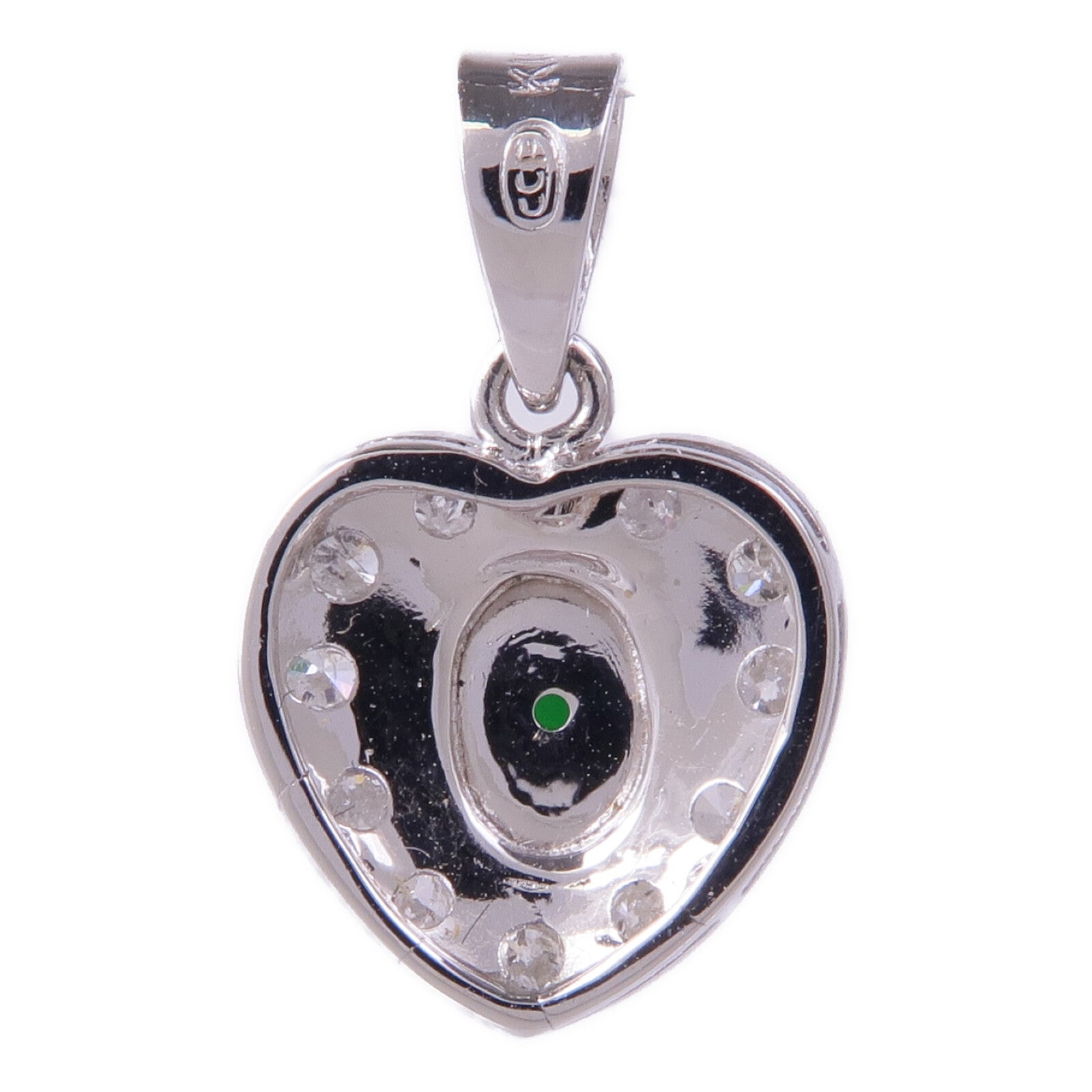 JEWELRY 18K白金Jade Diamond Pendant Top翡翠鑽石吊墜