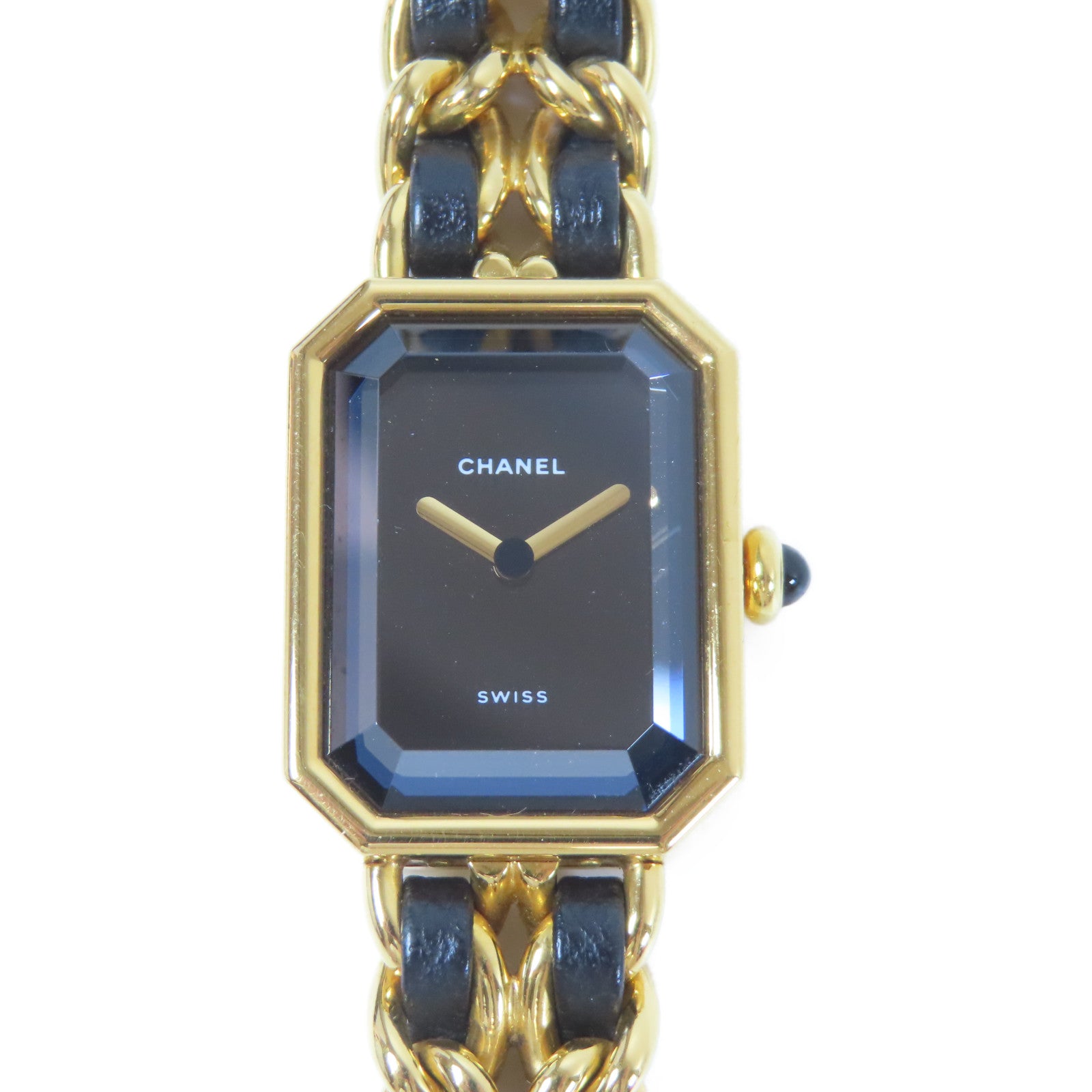 CHANEL Premiere S鍍金石英機芯手錶黑色#13.75cm