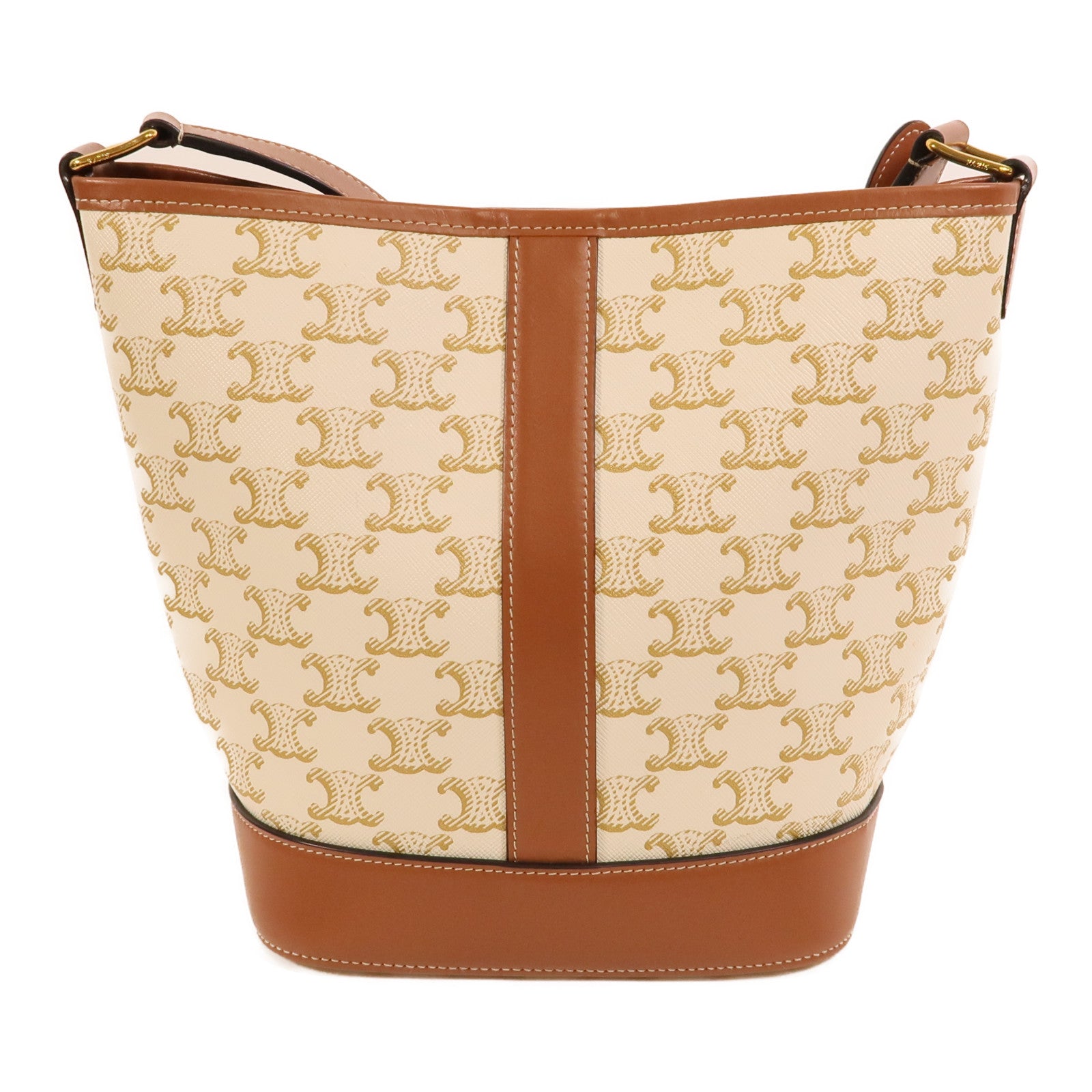 CELINE 塗層帆布Triomphe Bucket Bag Small肩背袋