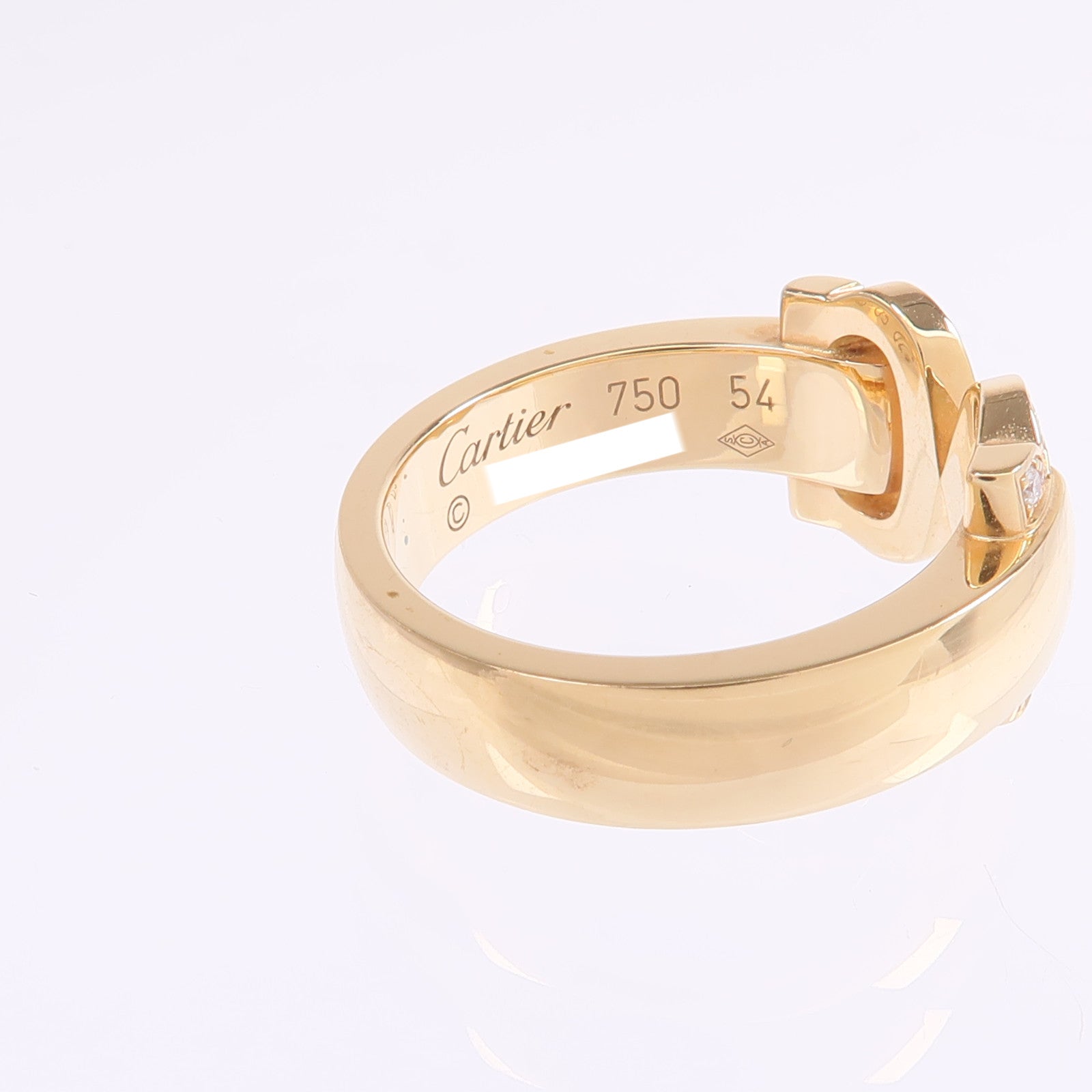 CARTIER 18K黃金2C Diamond Ring鑽石戒指Cartier#54/US#6.75