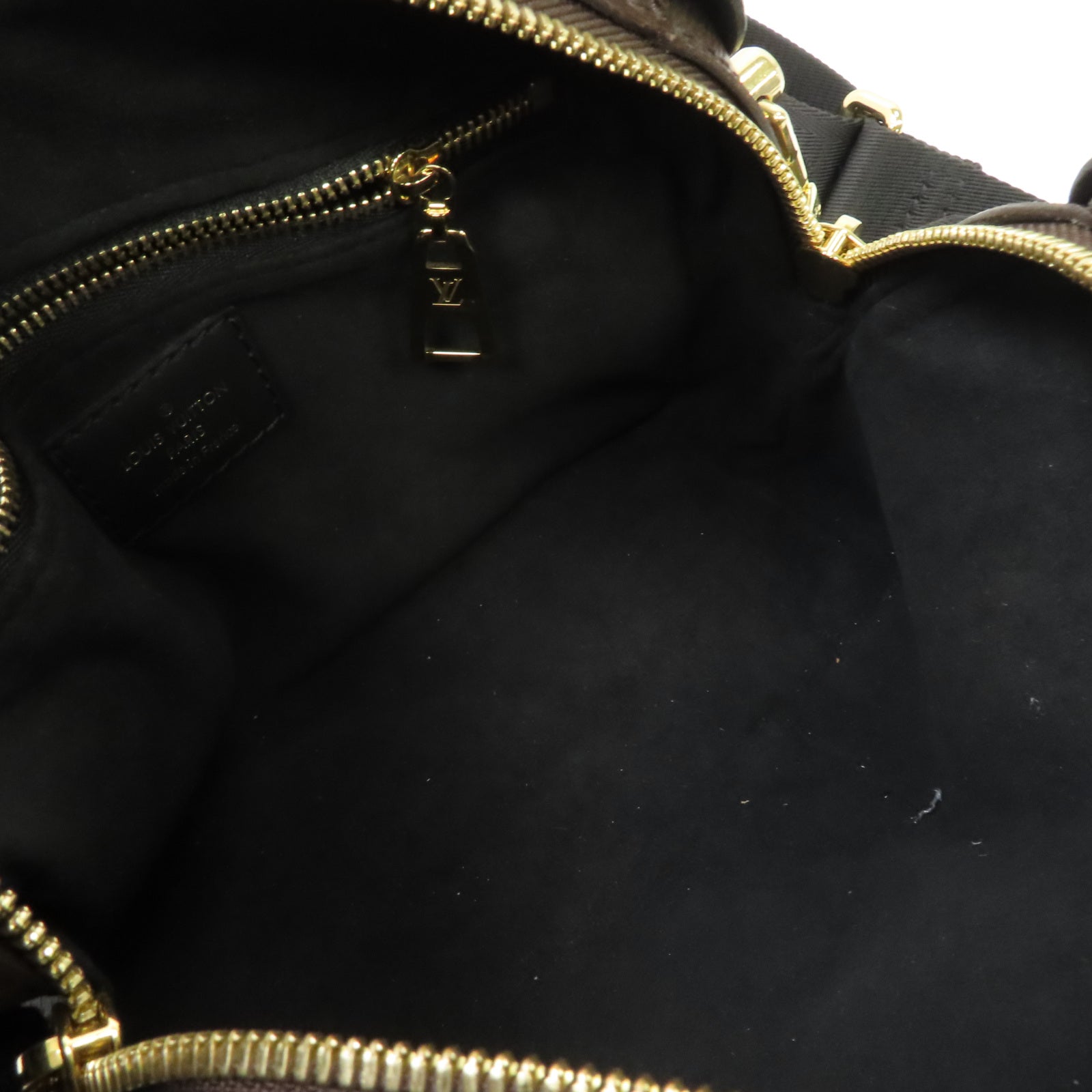 LOUIS VUITTON Monogram Petite Malle Souple金扣手挽肩背兩用袋棕色/黑色