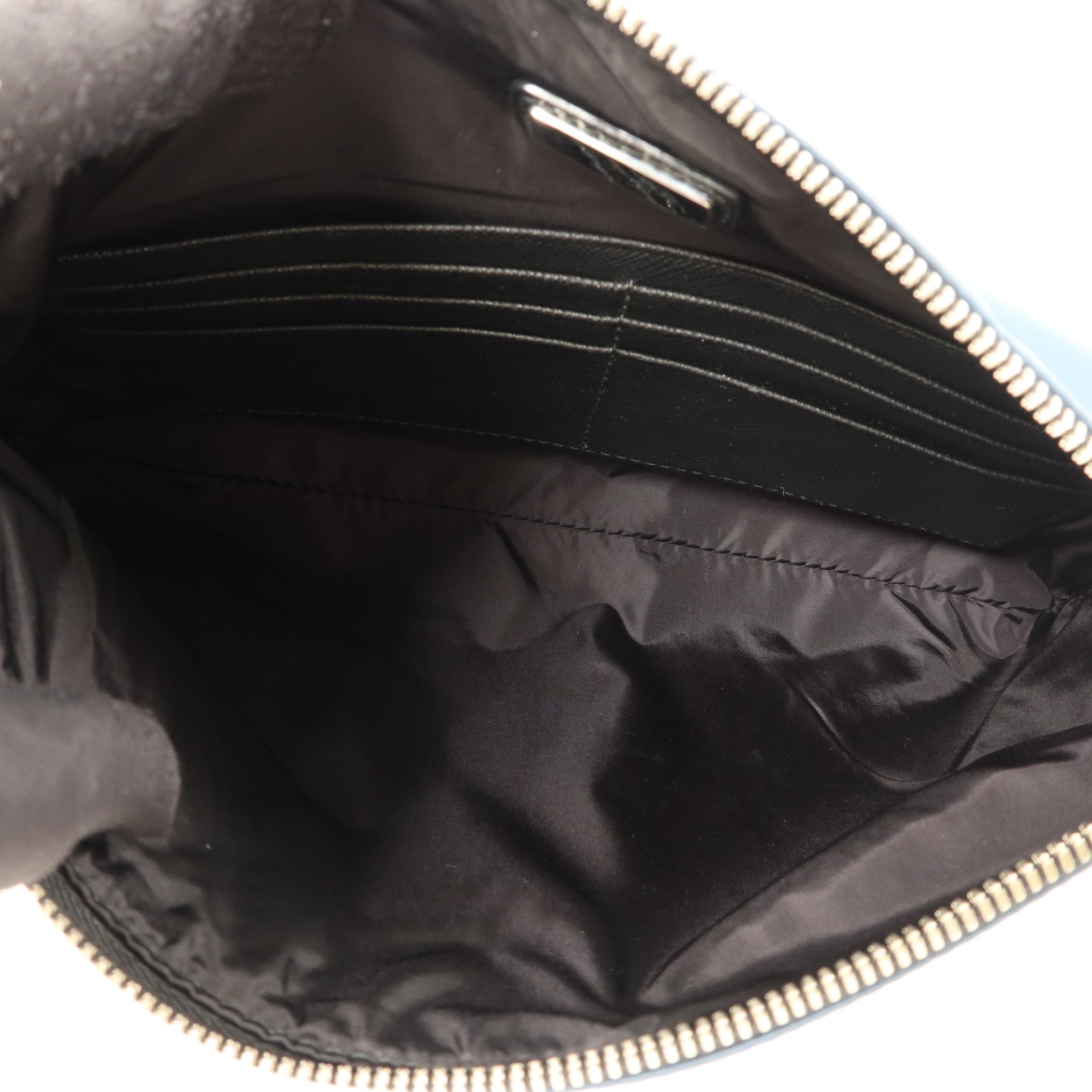 PRADA 尼龍Clutch銀扣手拿包