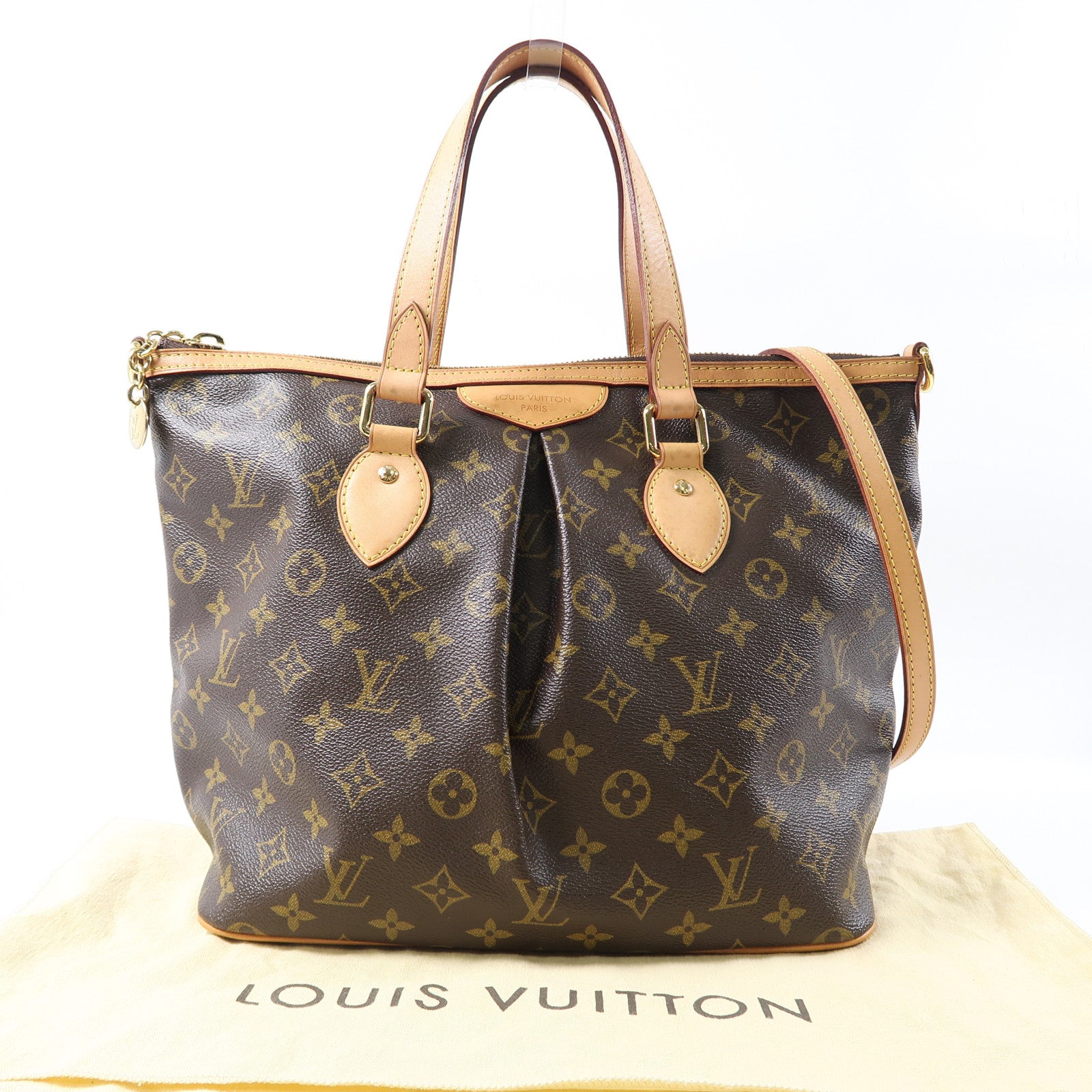 LOUIS VUITTON Monogram Palermo PM金扣手挽肩背兩用袋啡色