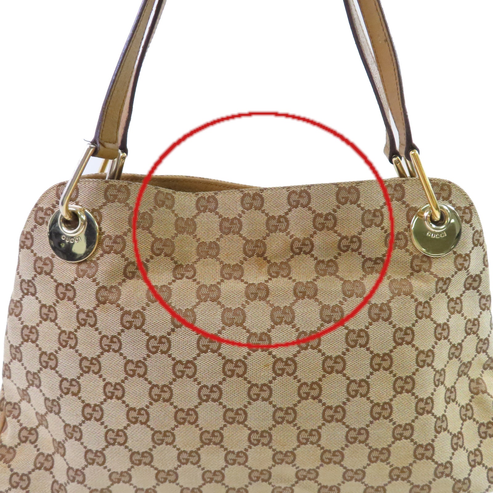 GUCCI GG帆布GG Tote Bag金扣肩背袋啡色