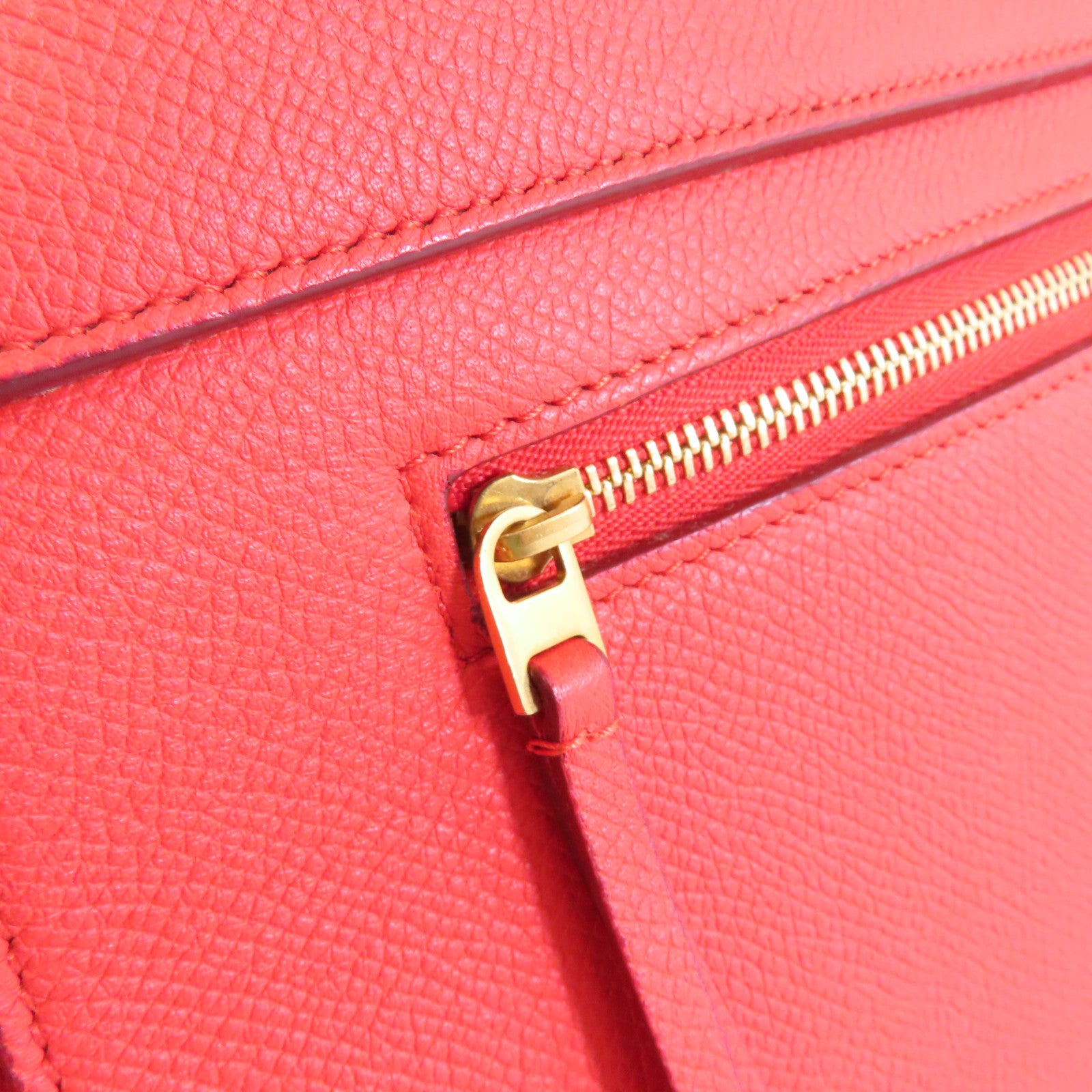 CELINE 牛皮皮革Belt Bag金扣手挽肩背兩用袋紅色