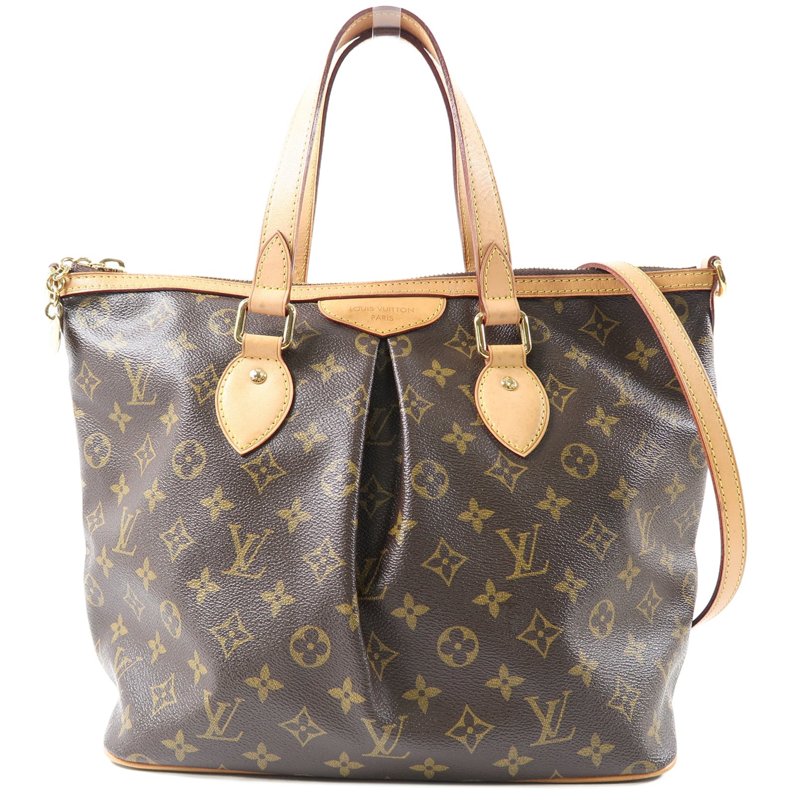 LOUIS VUITTON Monogram Palermo PM金扣手挽肩背兩用袋啡色