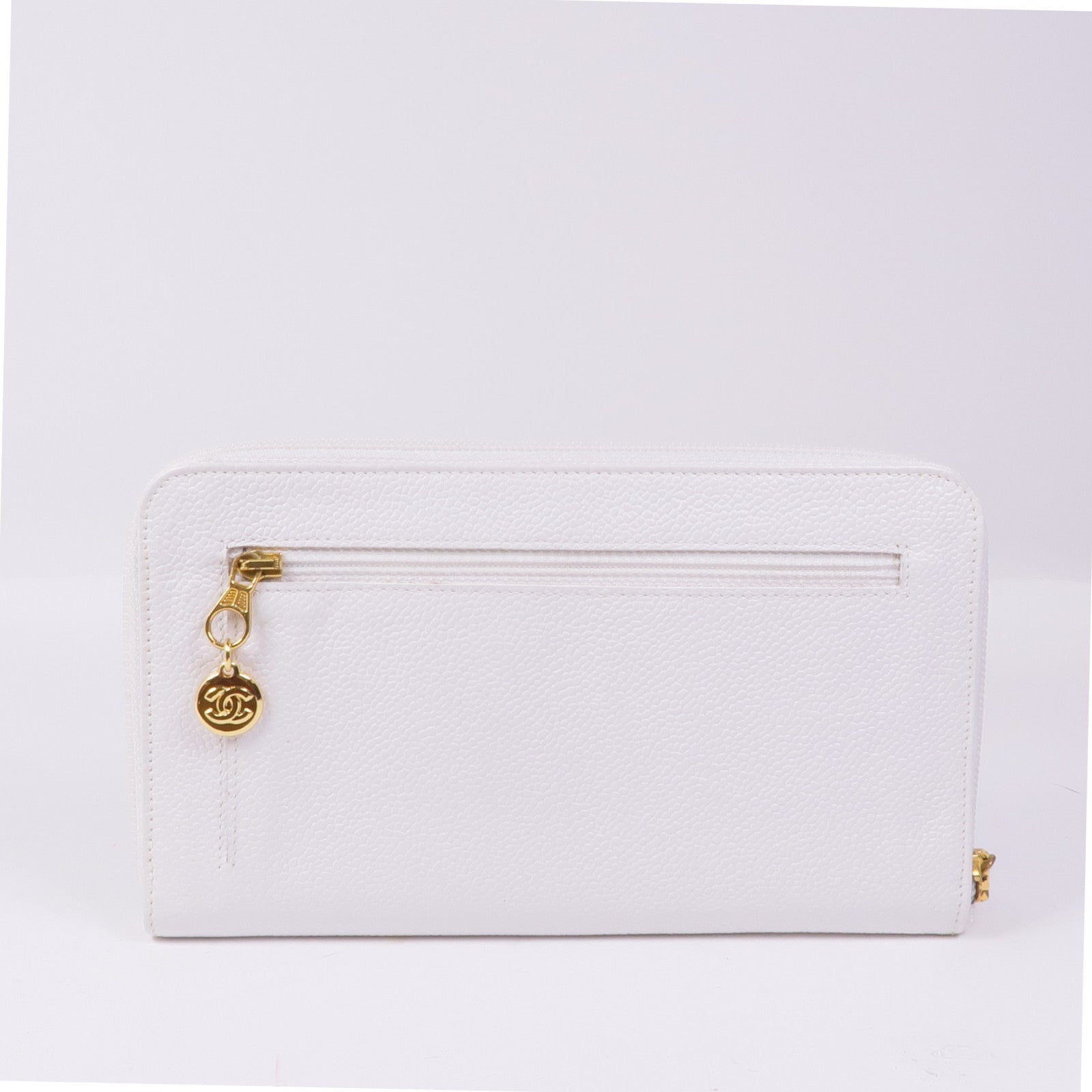 CHANEL 牛皮皮革Long Wallet金扣長錢包