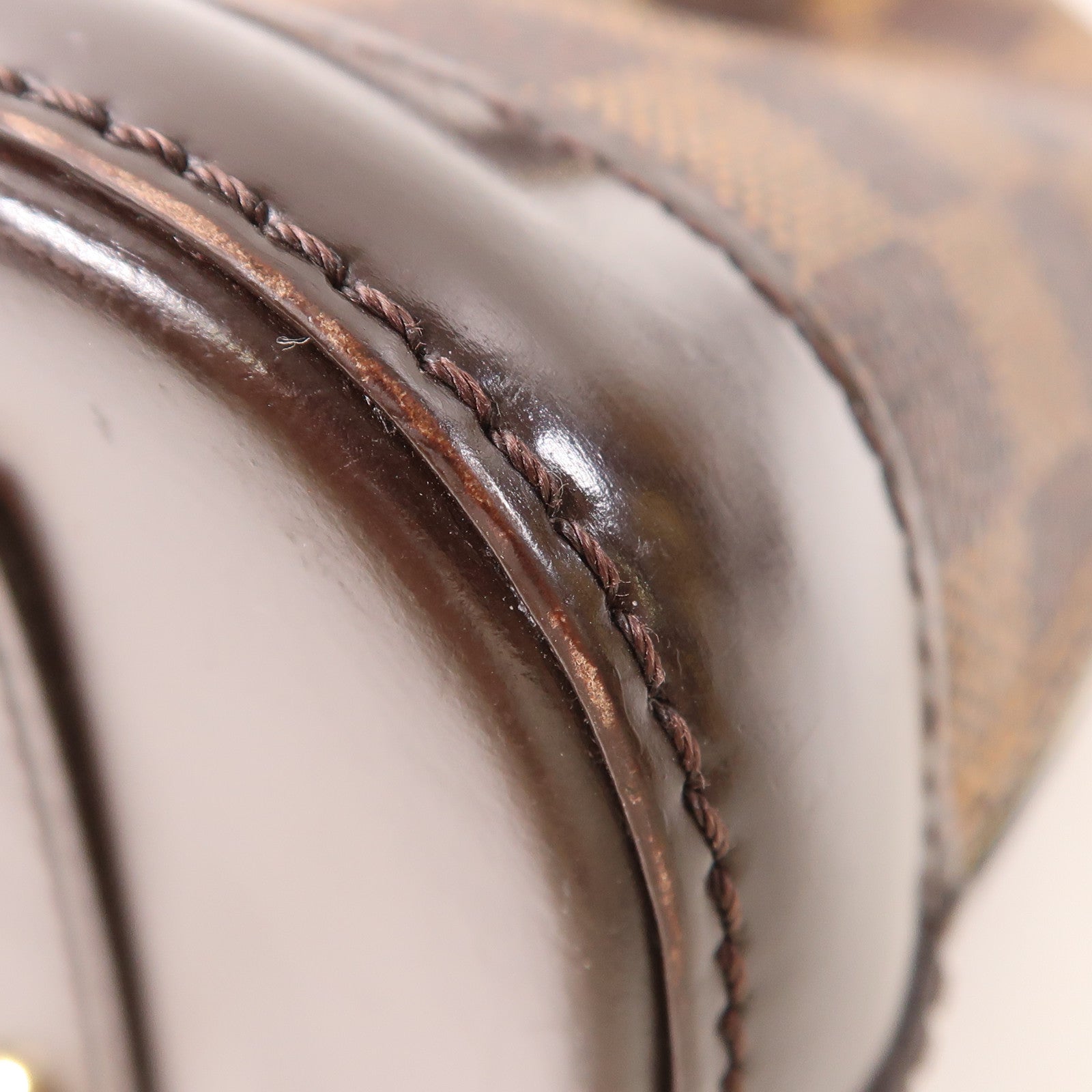 LOUIS VUITTON Damier Alma BB金扣手挽肩背兩用袋棕色