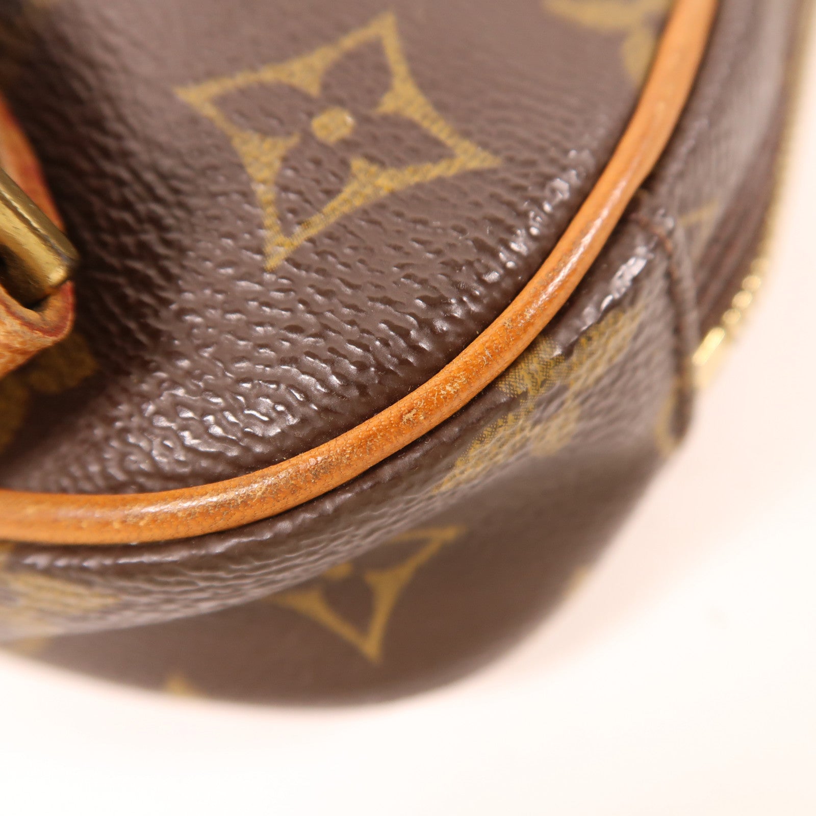 LOUIS VUITTON Monogram Pochette Gange金扣肩背袋棕色