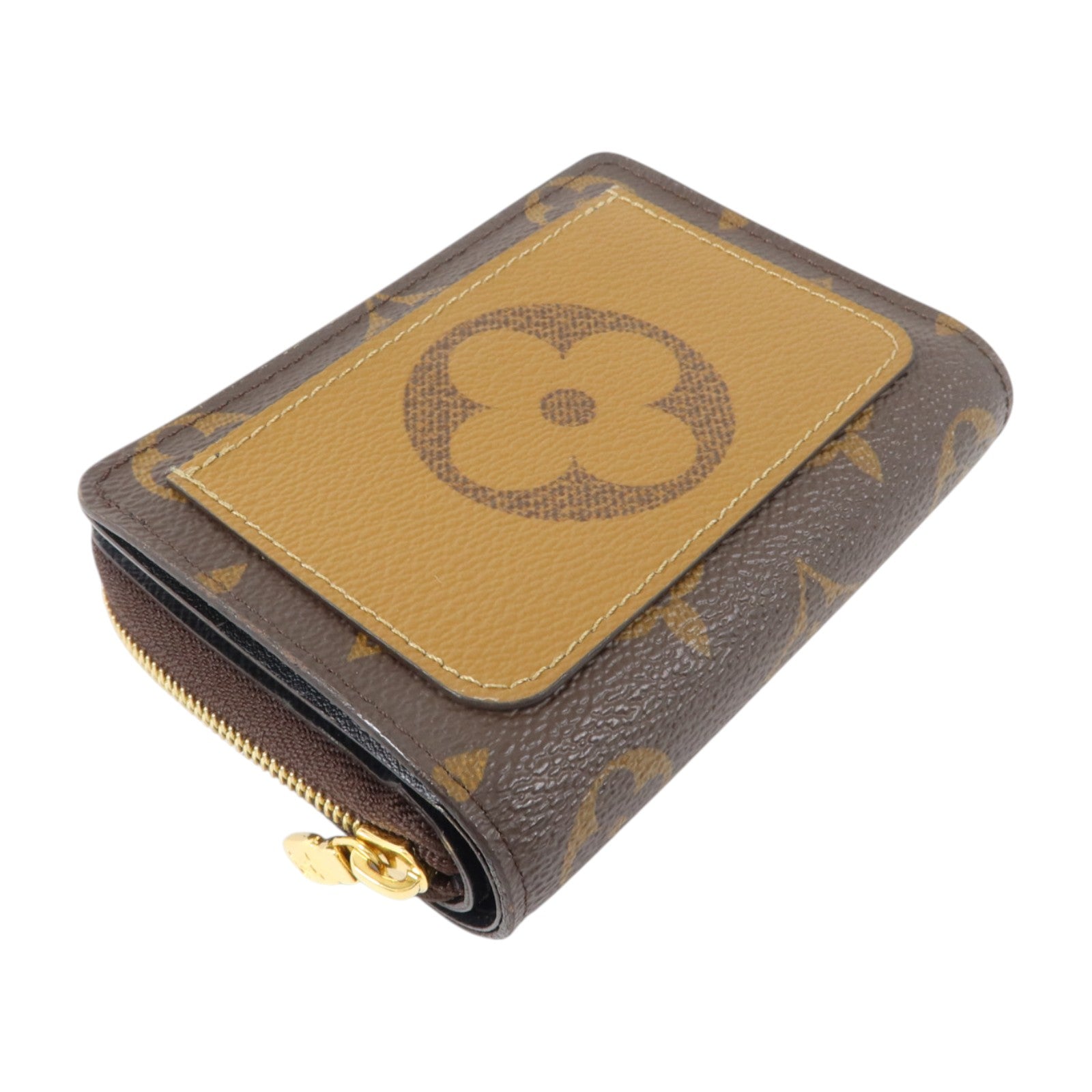 LOUIS VUITTON Monogram Reverse Lou Wallet金扣錢包