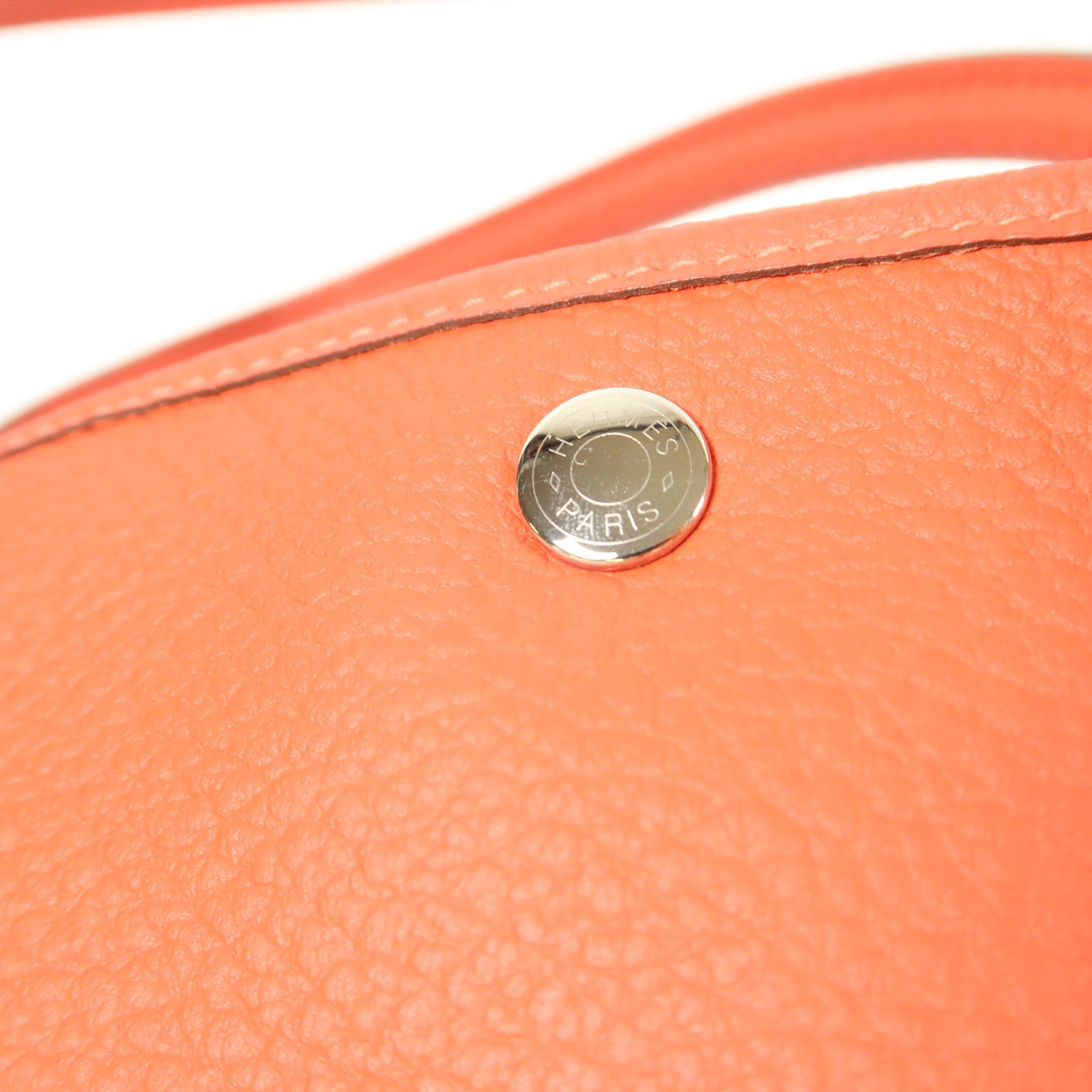 HERMES 【激減優惠】Country皮革Garden Party PM銀扣手挽袋Rouge Pivoine