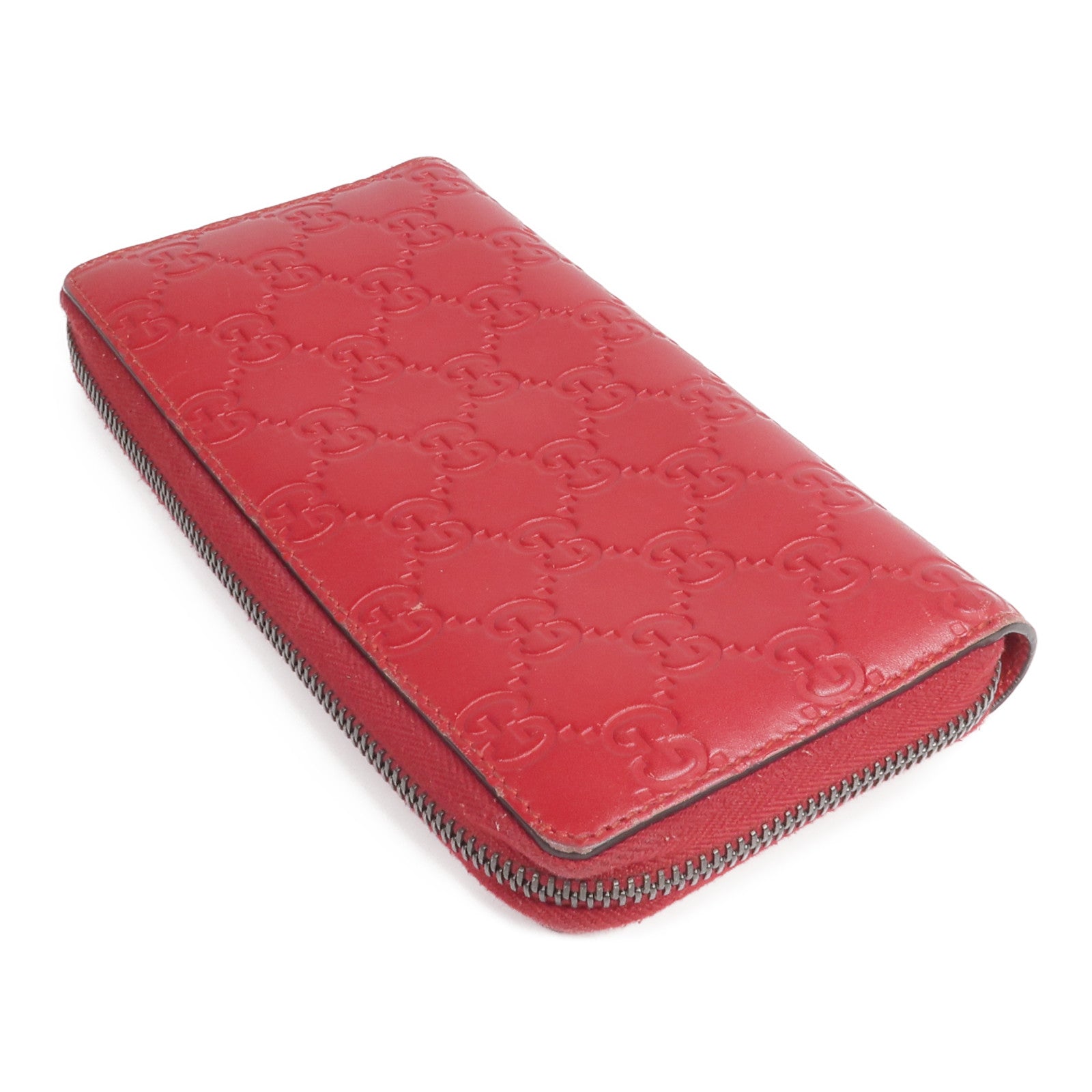 GUCCI 【激減優惠】牛皮皮革Zipper Long Wallet銀扣長錢包