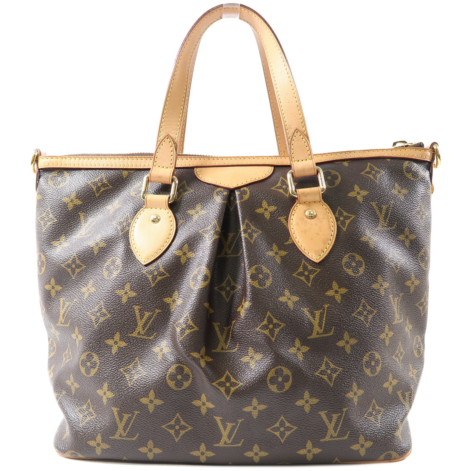 LOUIS VUITTON Monogram Palermo PM金扣手挽肩背兩用袋啡色
