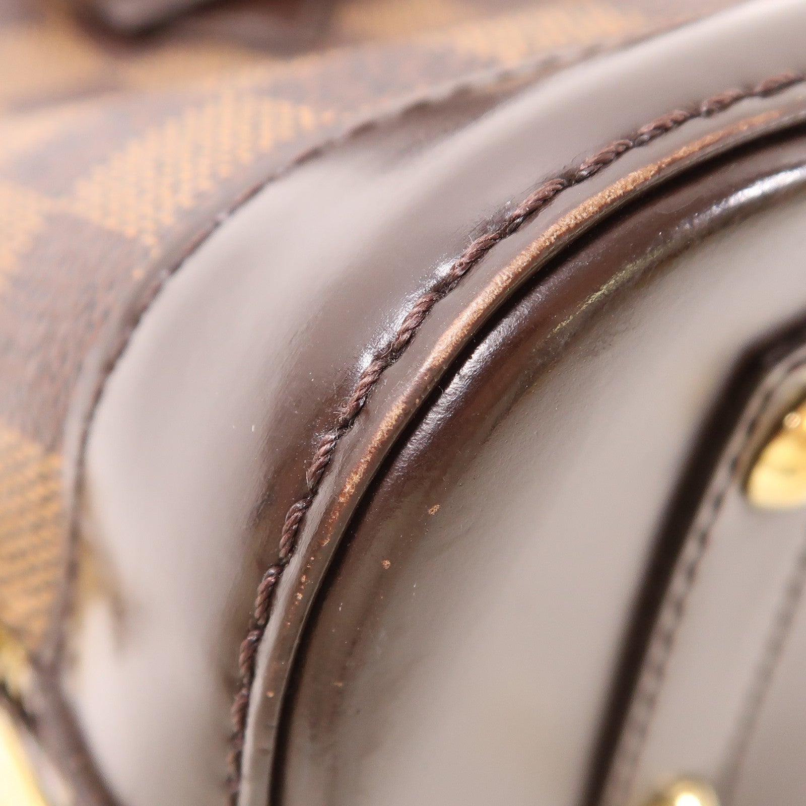 LOUIS VUITTON Damier Alma BB金扣手挽肩背兩用袋棕色