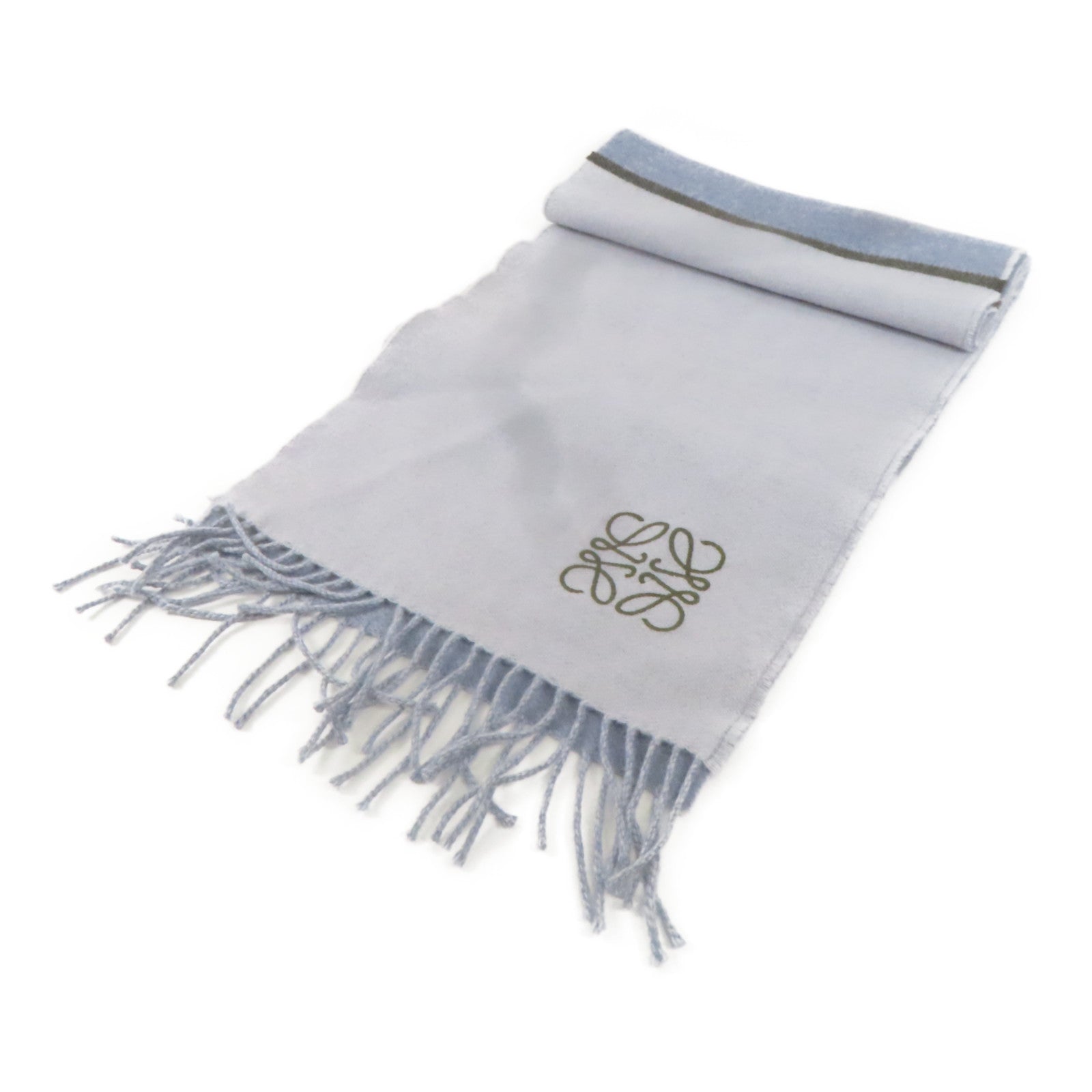 LOEWE 羊毛Scarf圍巾藍色
