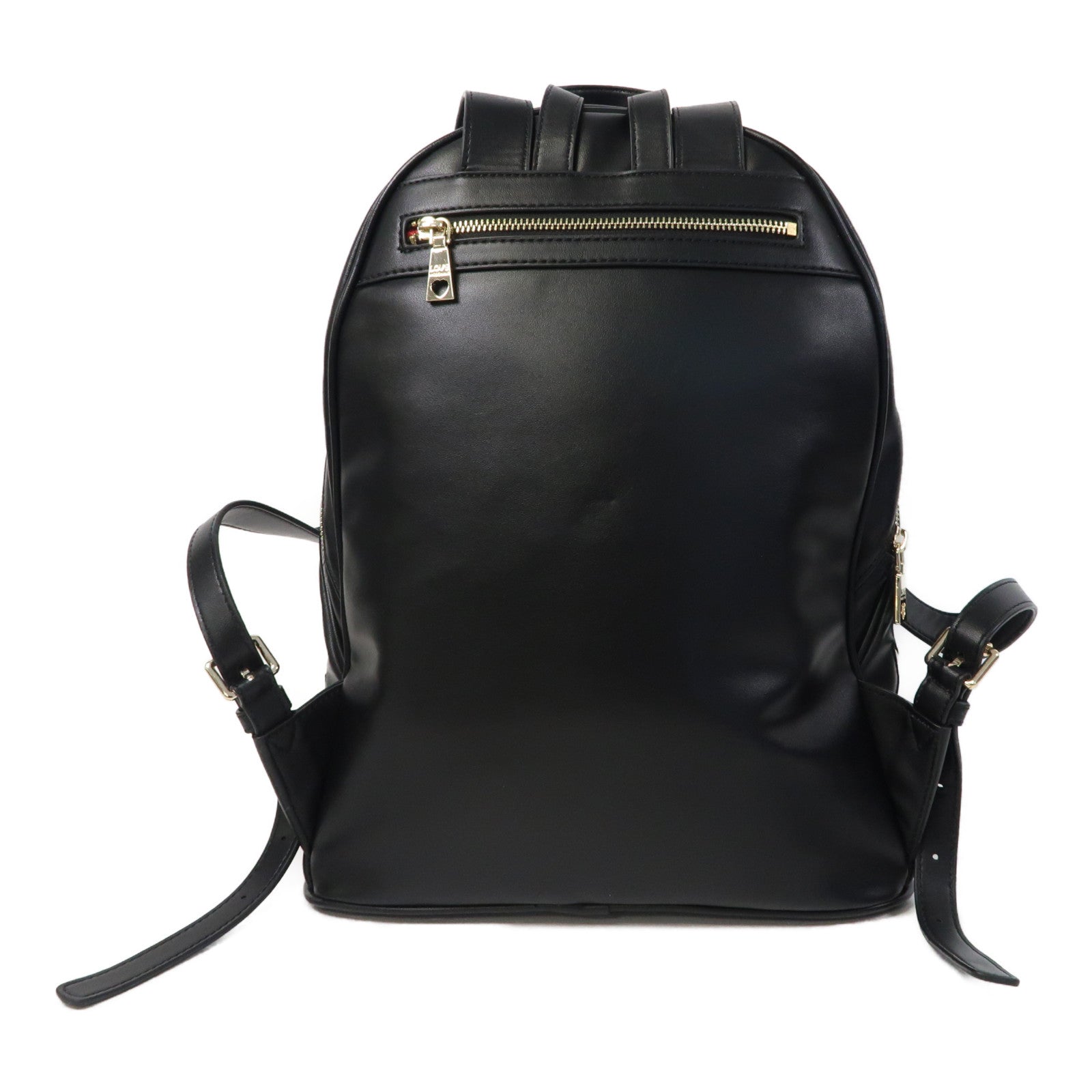 LOVE MOSCHINO 皮革Love Moschino Backpack金扣背包黑色