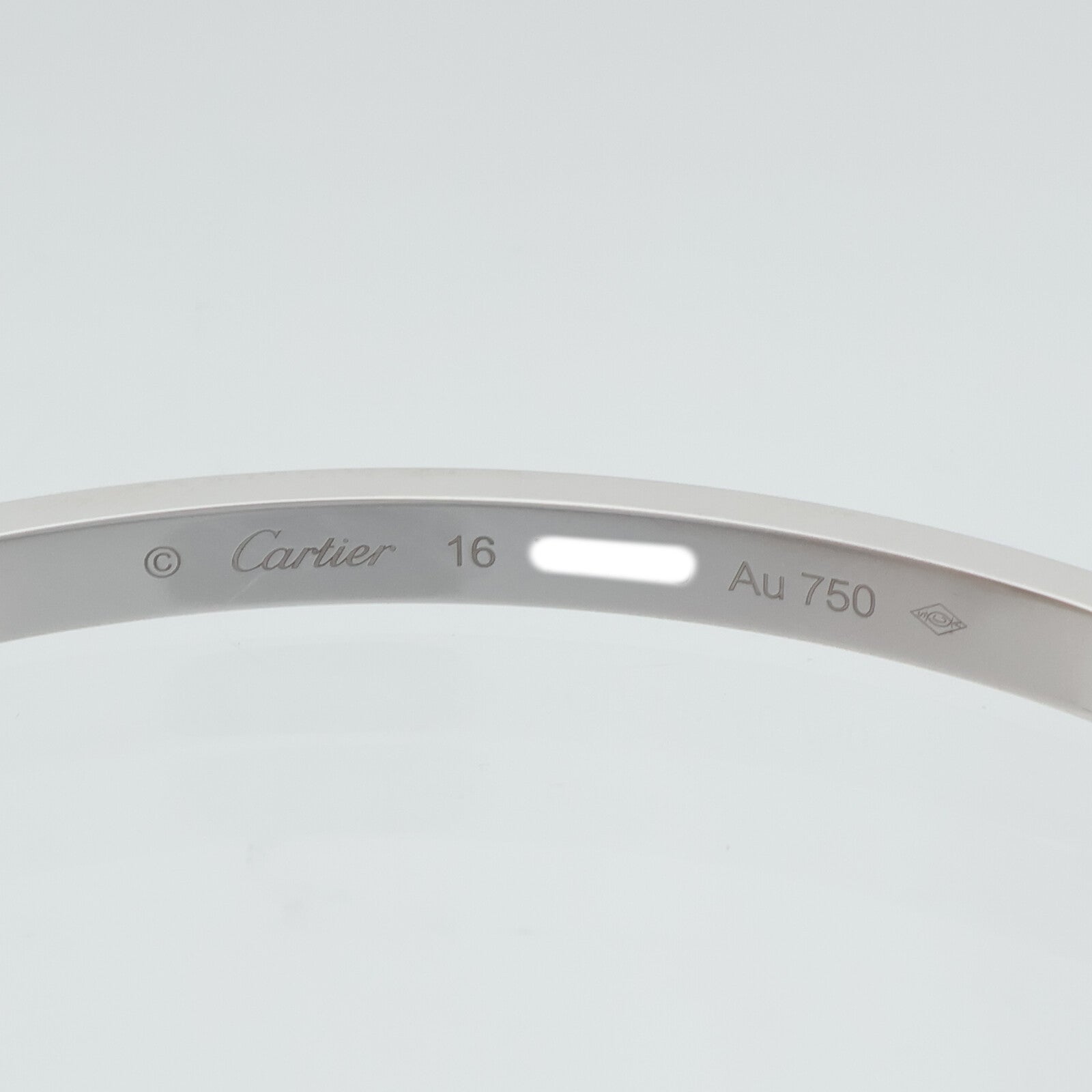 CARTIER 18K白金Love Blaceret SM Paved鑽石手鐲