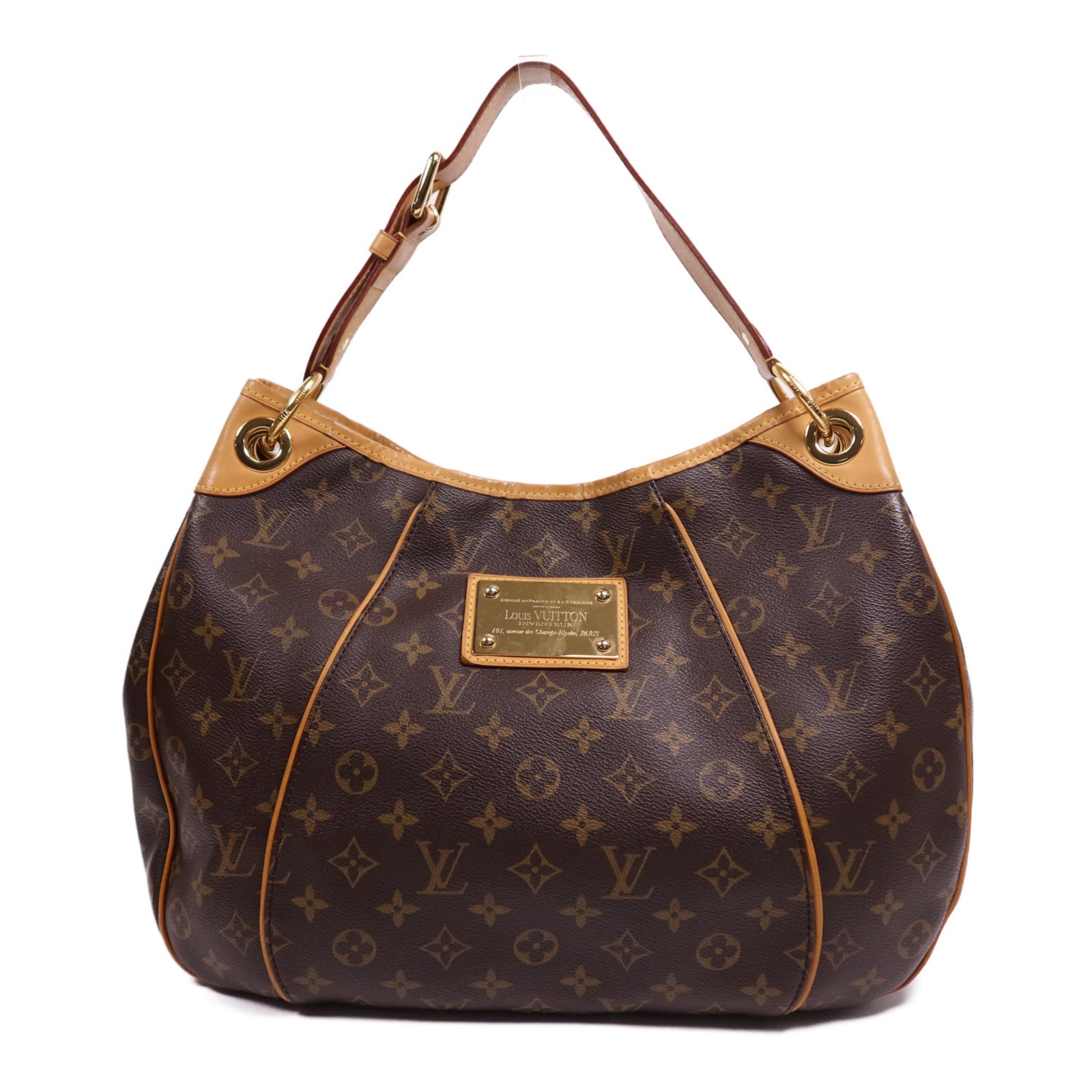 LOUIS VUITTON Monogram Galliera PM金扣肩背袋棕色