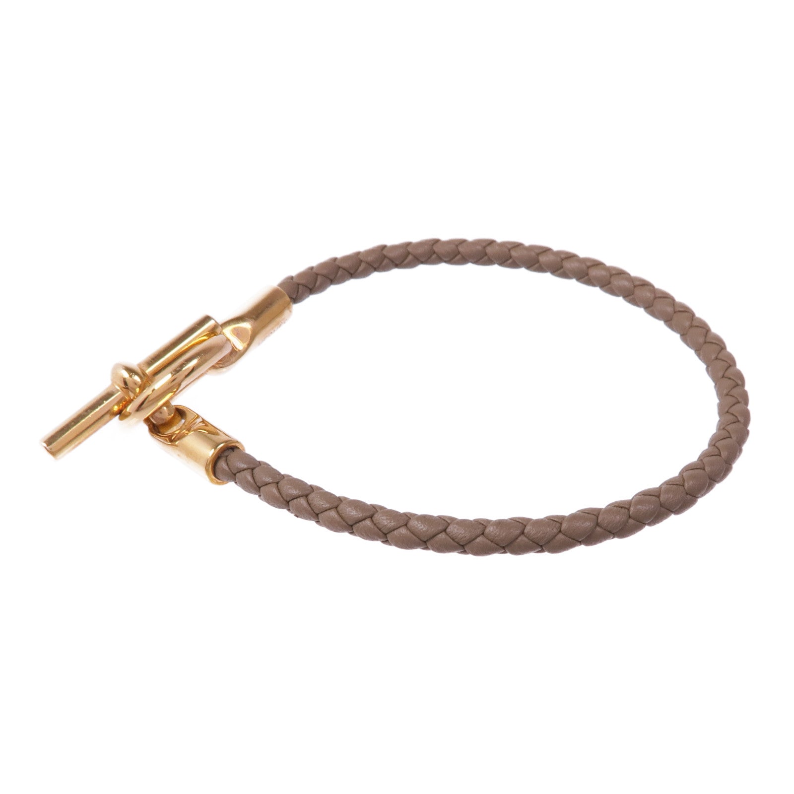HERMES 皮革Glenan Bracelet金扣手帶