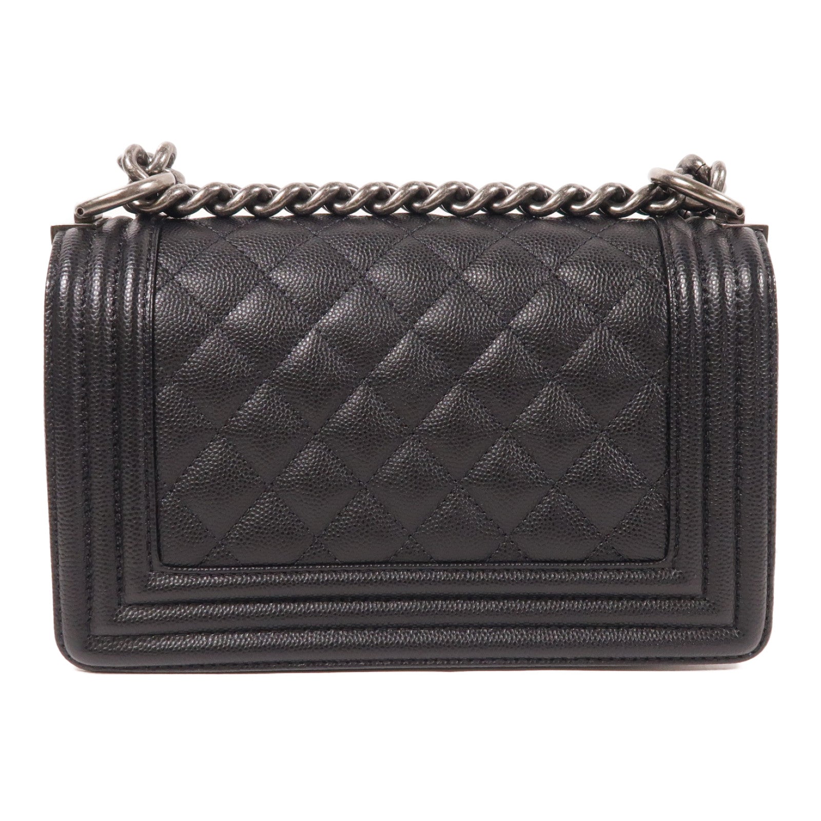 CHANEL CC SHW Boy 20 Chain Shoulder Bag Calfskin Leather Black