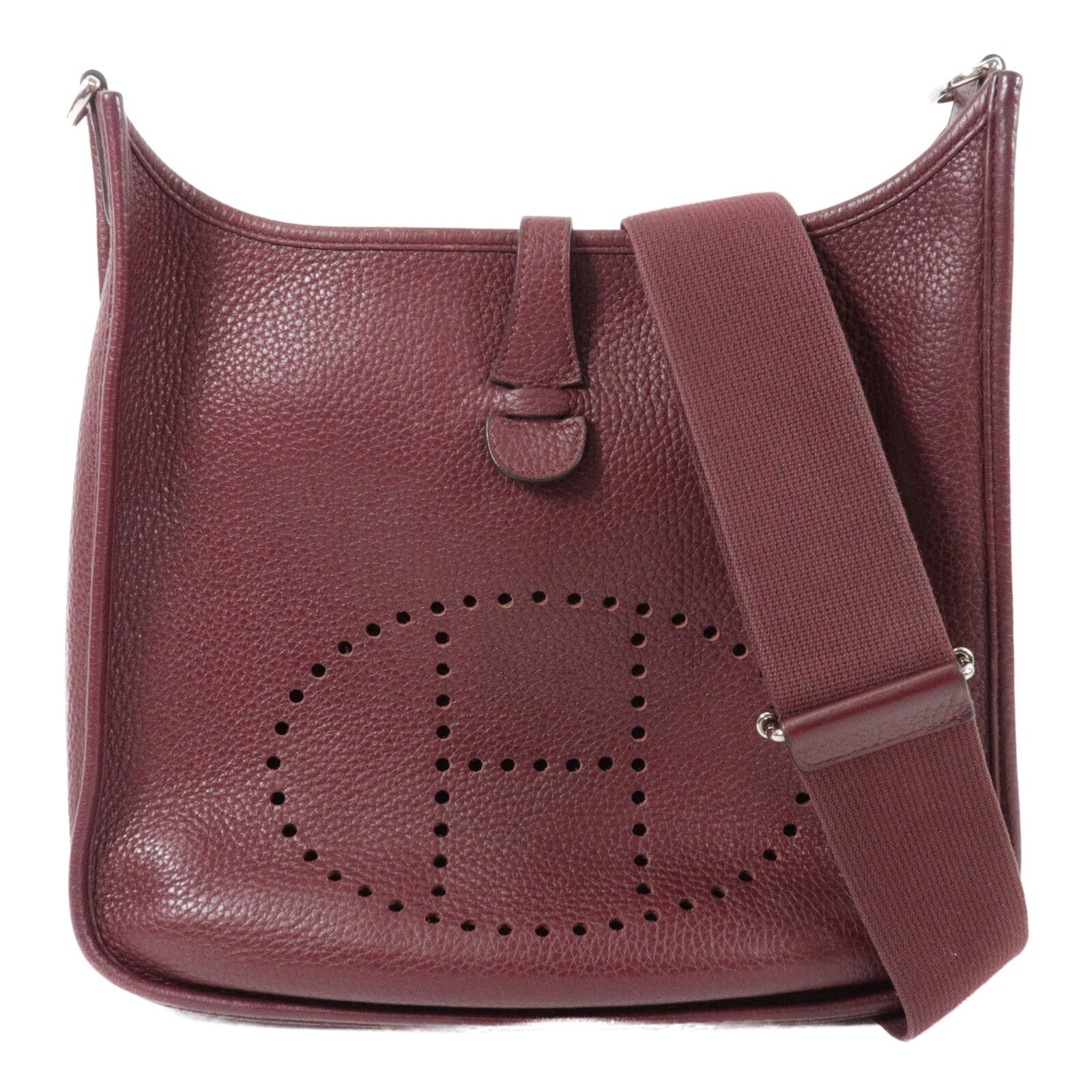 HERMES Clemence皮革Evelyne PM 肩背袋Bordeaux