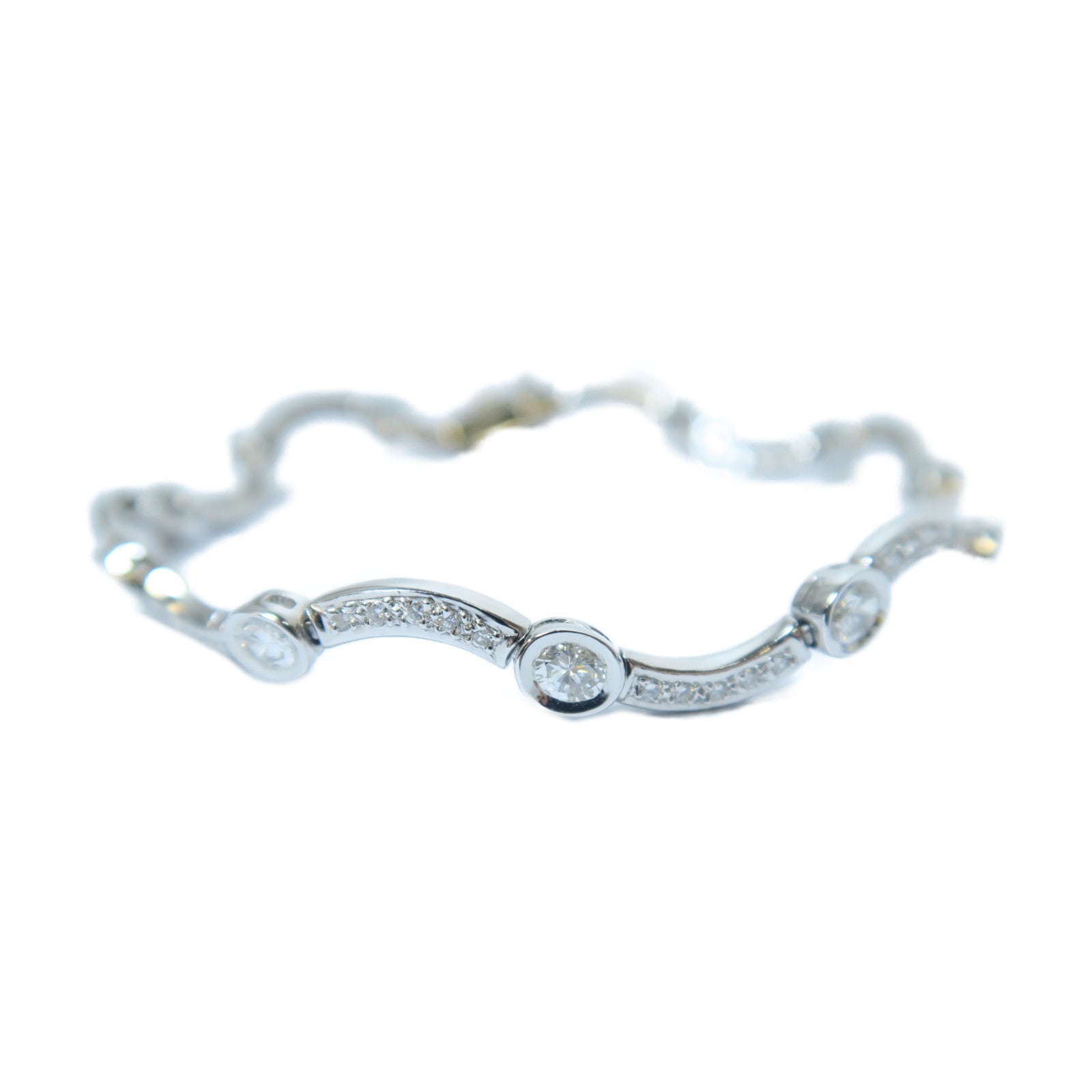 JEWELRY **【激減優惠】PT900鉑金Diamond Bracelet2.15ct鑽石手鏈#16.5cm