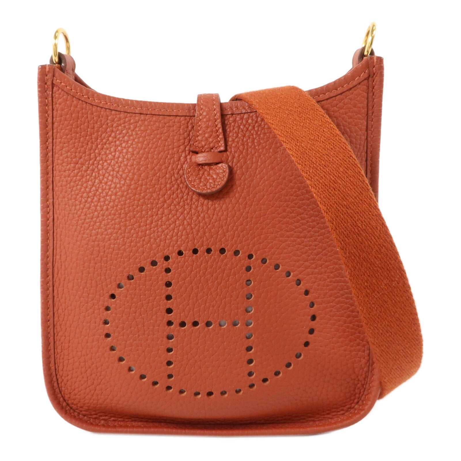 HERMES Clemence皮革Evelyne TPM肩背袋Cuivre