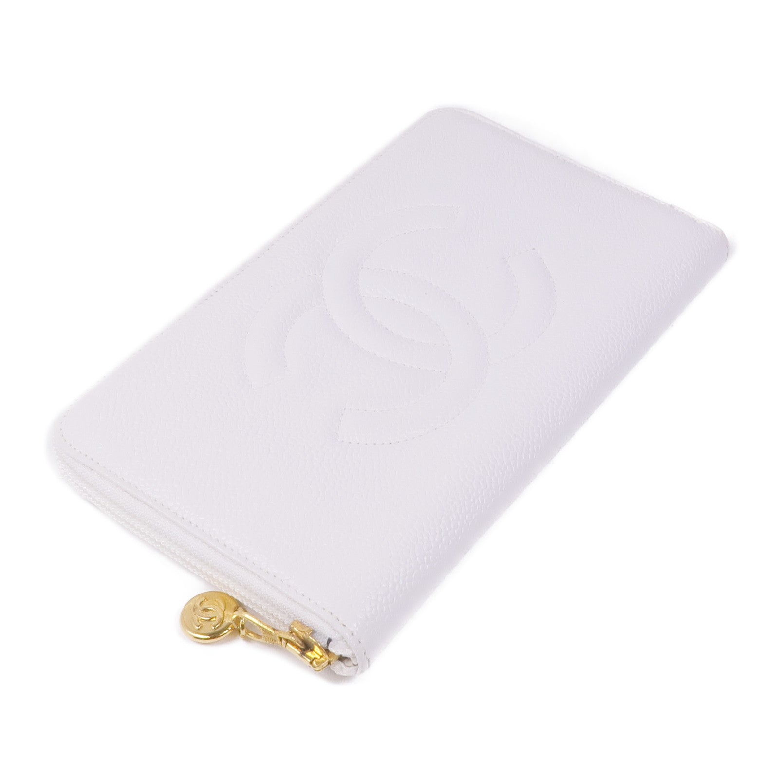 CHANEL 牛皮皮革Long Wallet金扣長錢包