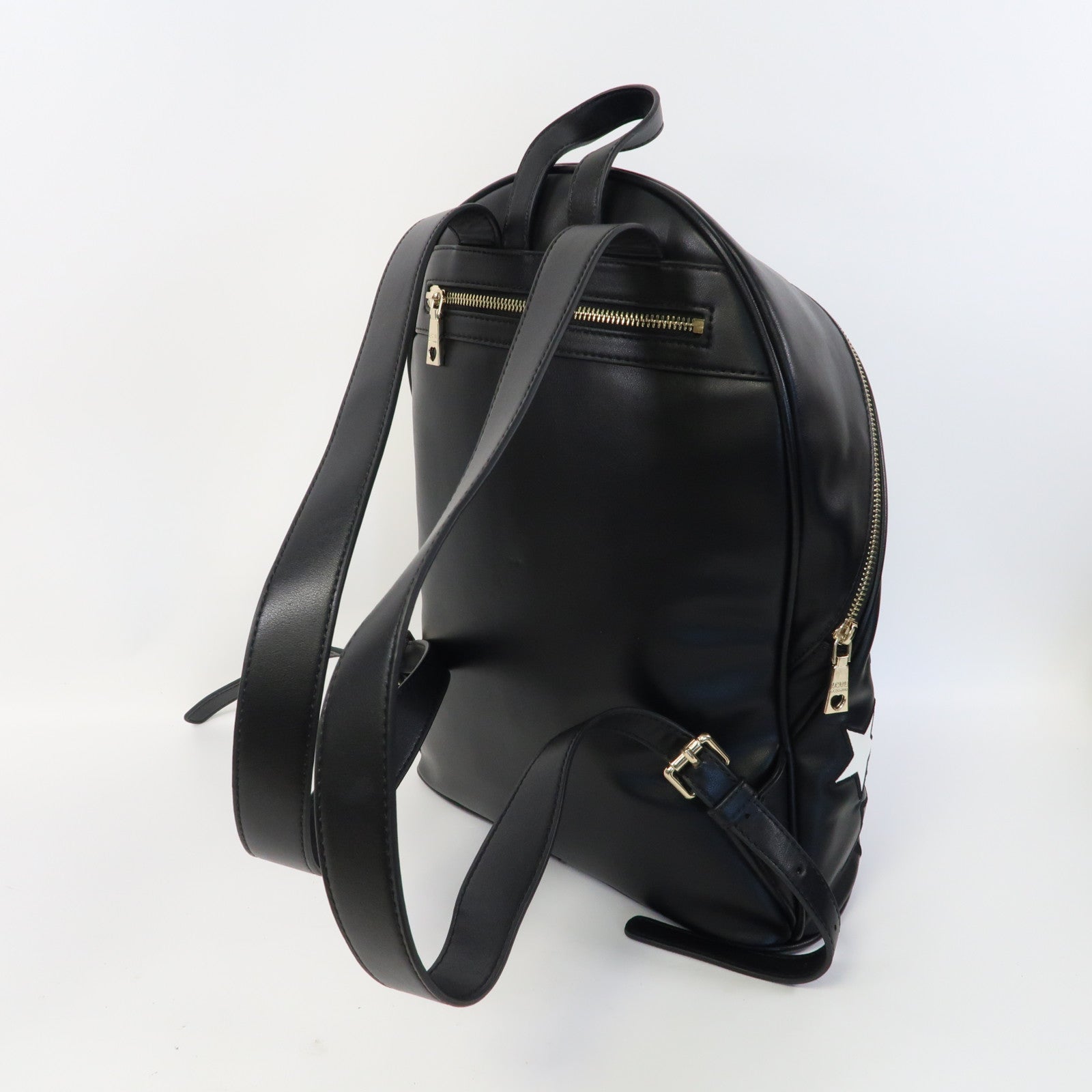 LOVE MOSCHINO 皮革Love Moschino Backpack金扣背包黑色