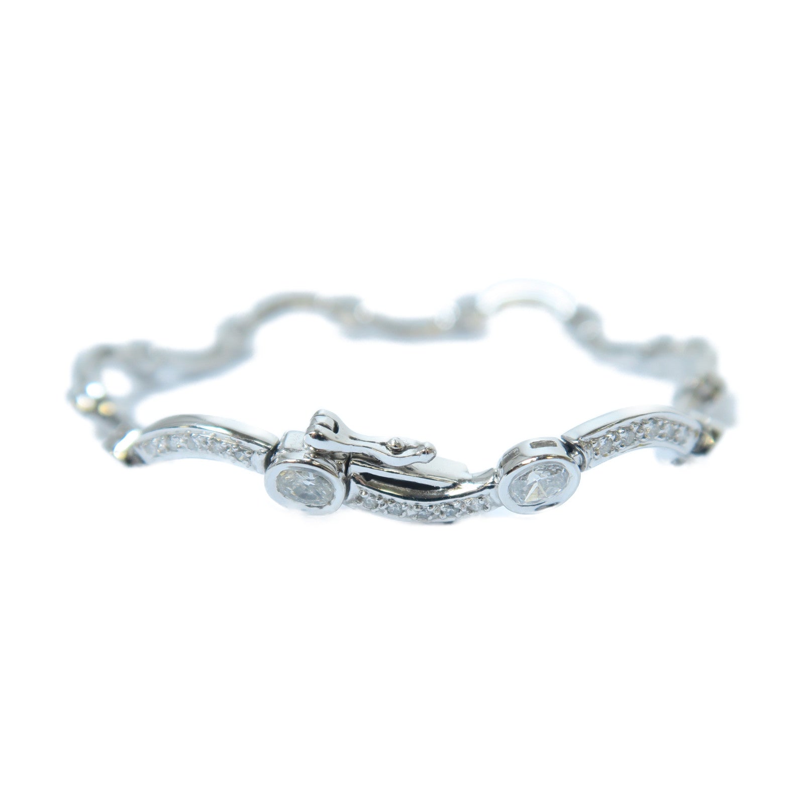 JEWELRY **【激減優惠】PT900鉑金Diamond Bracelet2.15ct鑽石手鏈#16.5cm