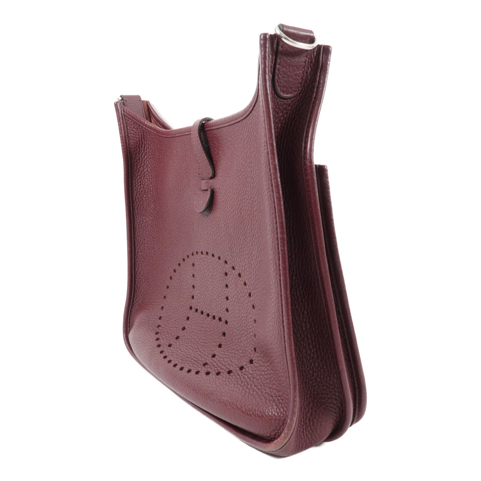 HERMES Clemence皮革Evelyne PM 肩背袋Bordeaux