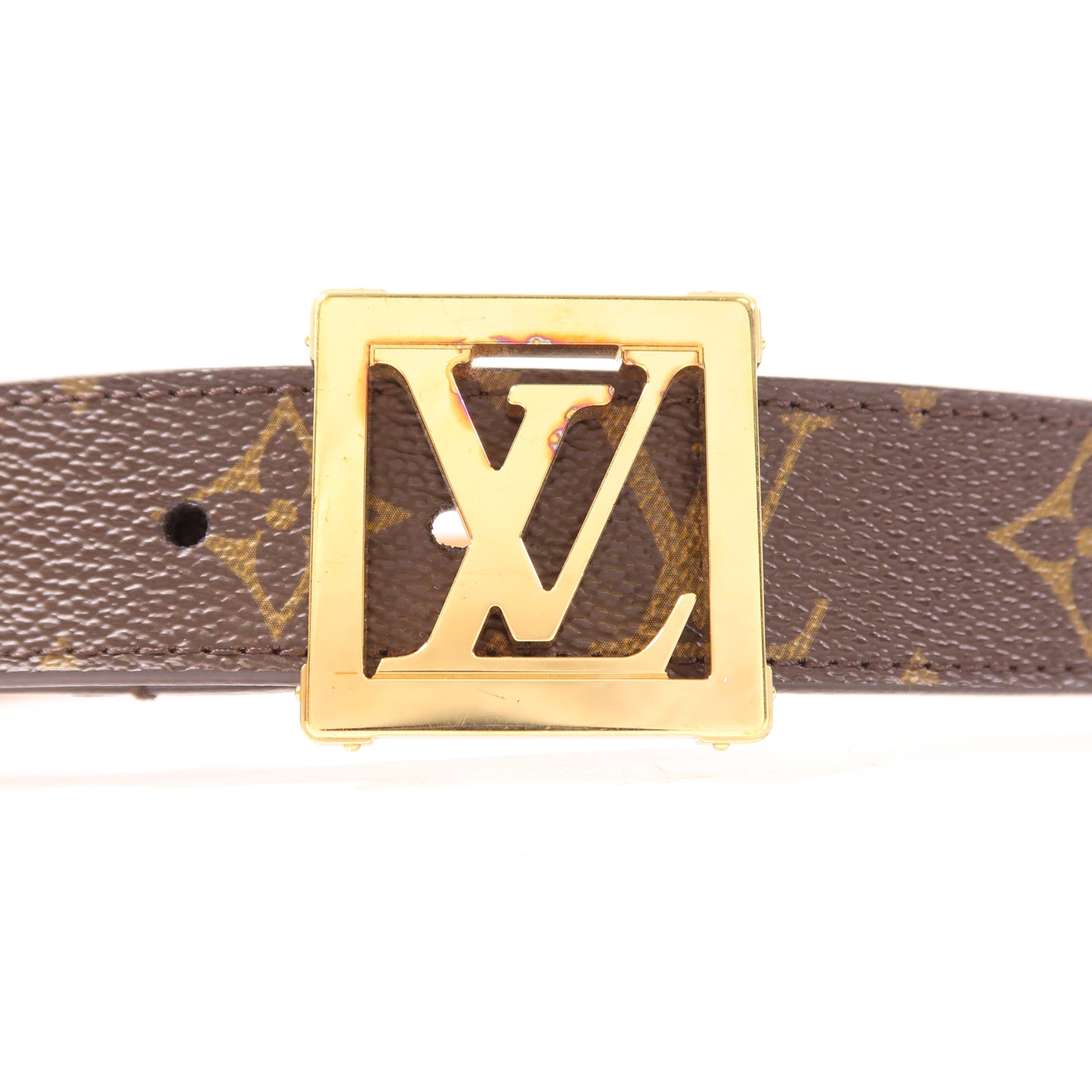 LOUIS VUITTON Monogram Belt金扣皮帶