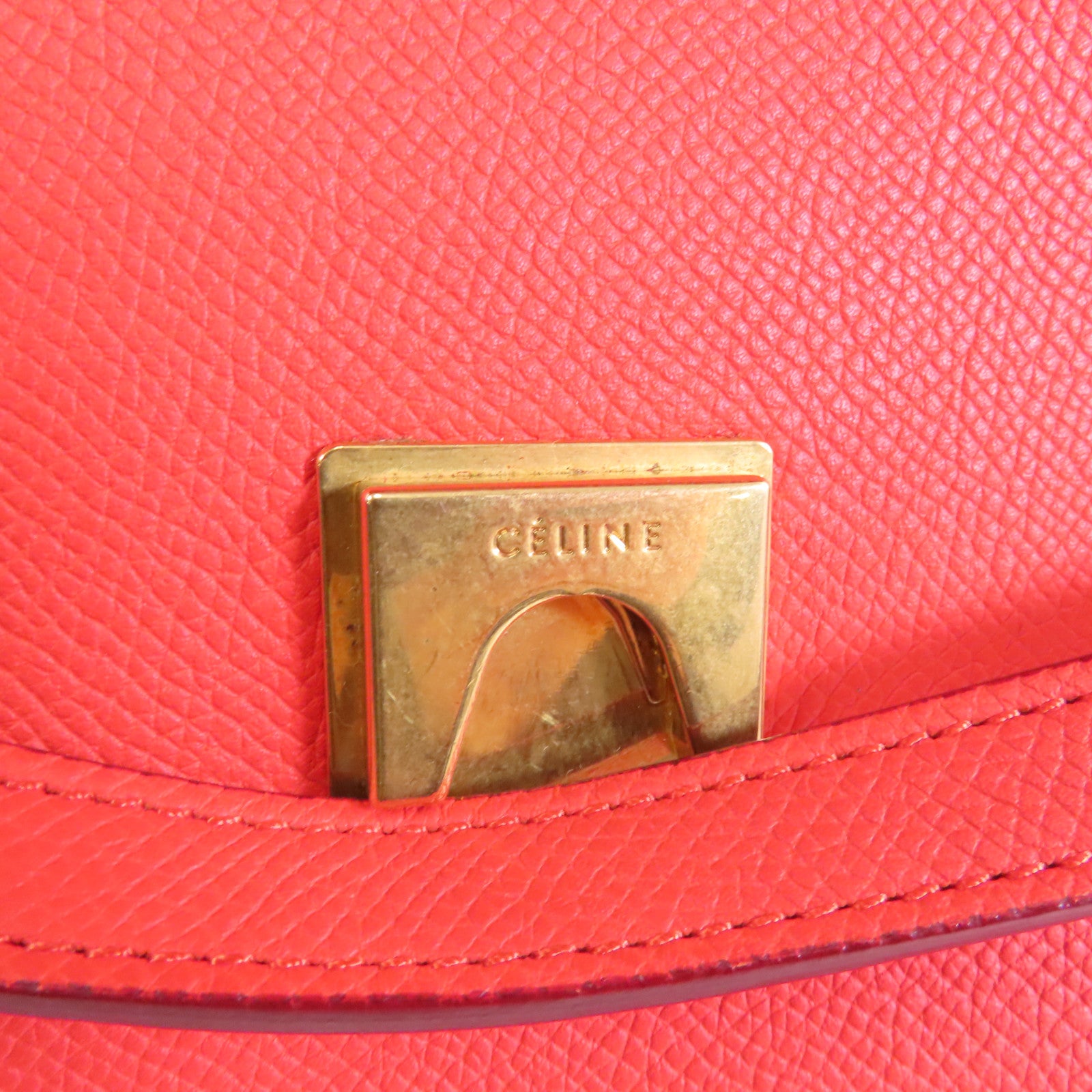 CELINE 牛皮皮革Belt Bag金扣手挽肩背兩用袋紅色