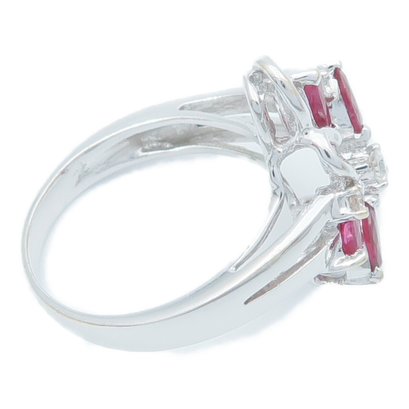 JEWELRY 18K白金Ruby Diamond Ring紅寶石/鑽石戒指US#6.25