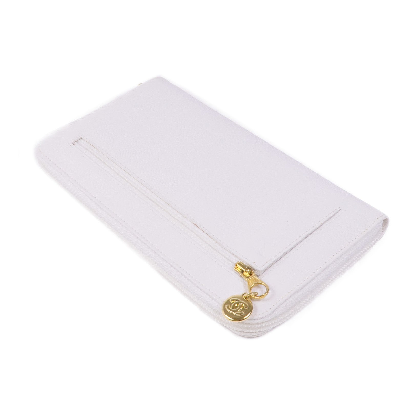 CHANEL 牛皮皮革Long Wallet金扣長錢包