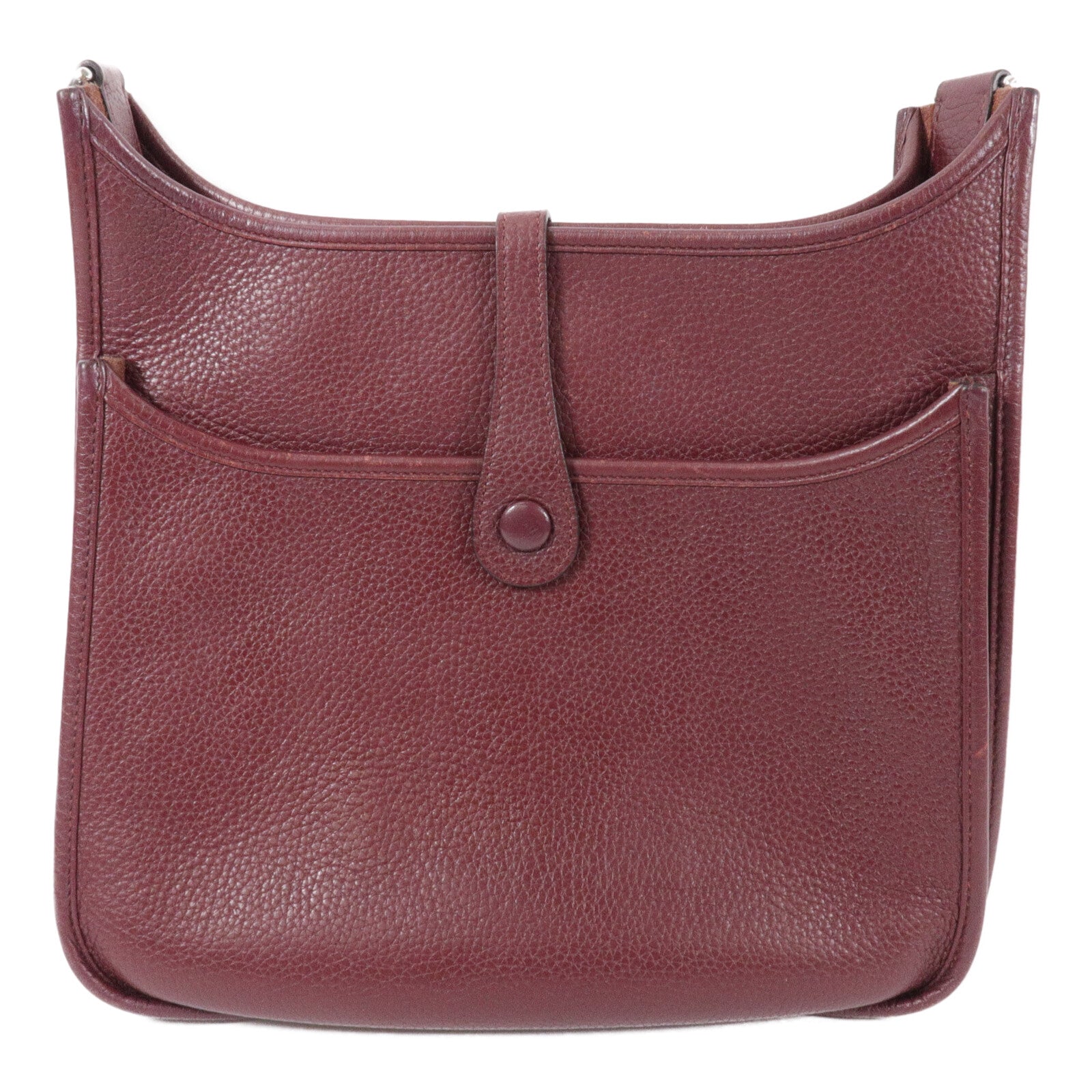 HERMES Clemence皮革Evelyne PM 肩背袋Bordeaux