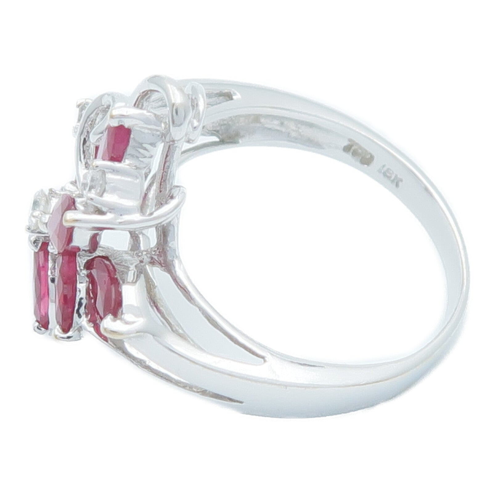 JEWELRY 18K白金Ruby Diamond Ring紅寶石/鑽石戒指US#6.25