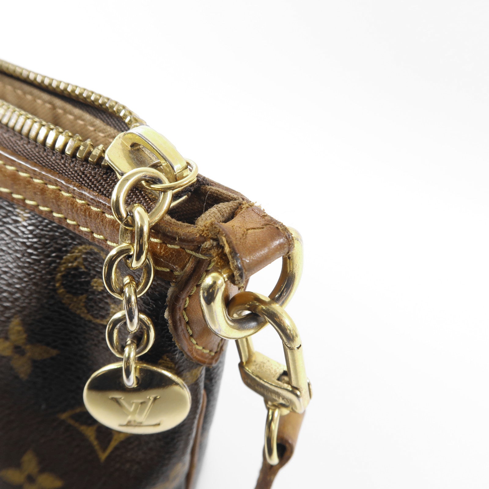 LOUIS VUITTON LV GHW Palermo PM 2 Way Shoulder Bag M40145 Monogram Brown