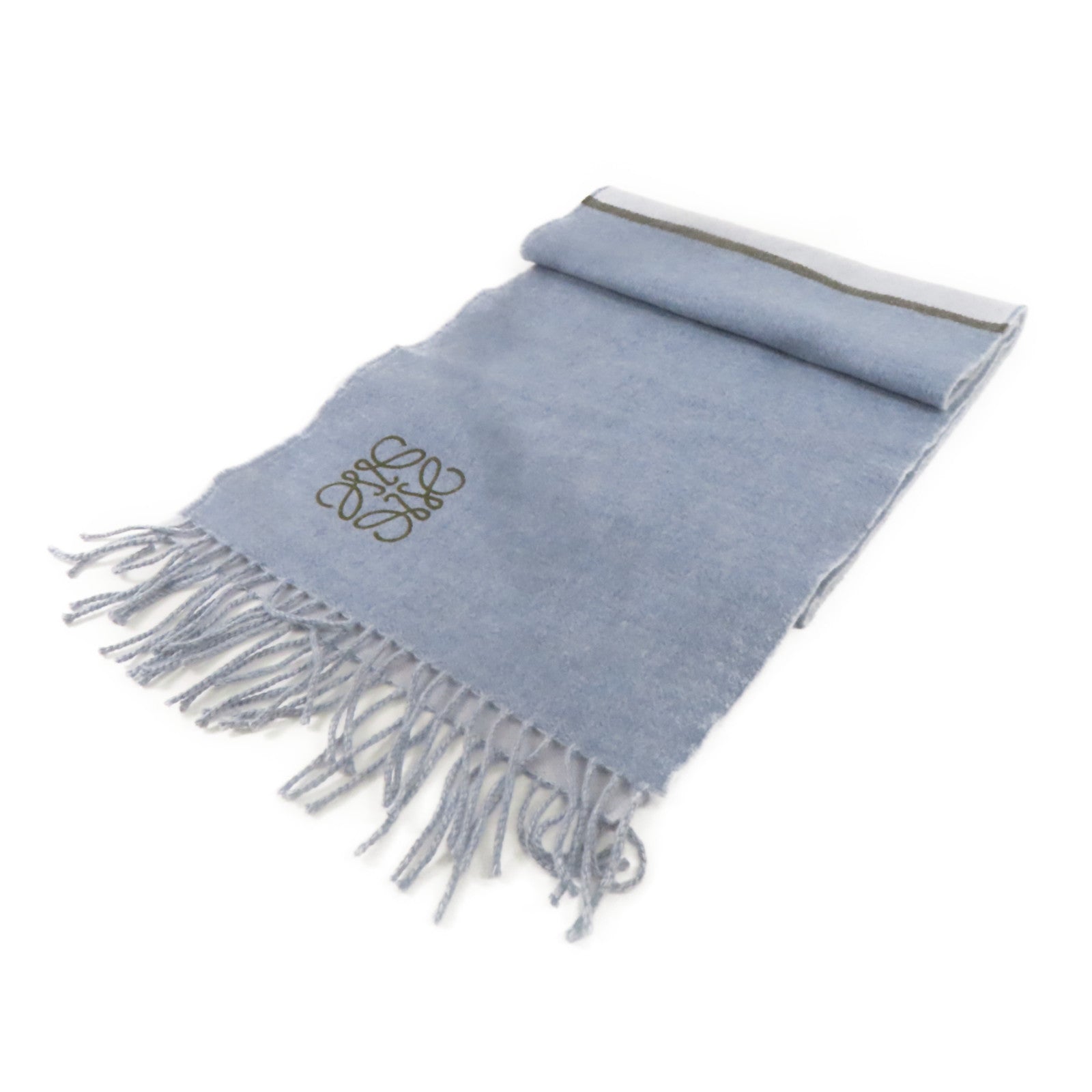 LOEWE 羊毛Scarf圍巾藍色