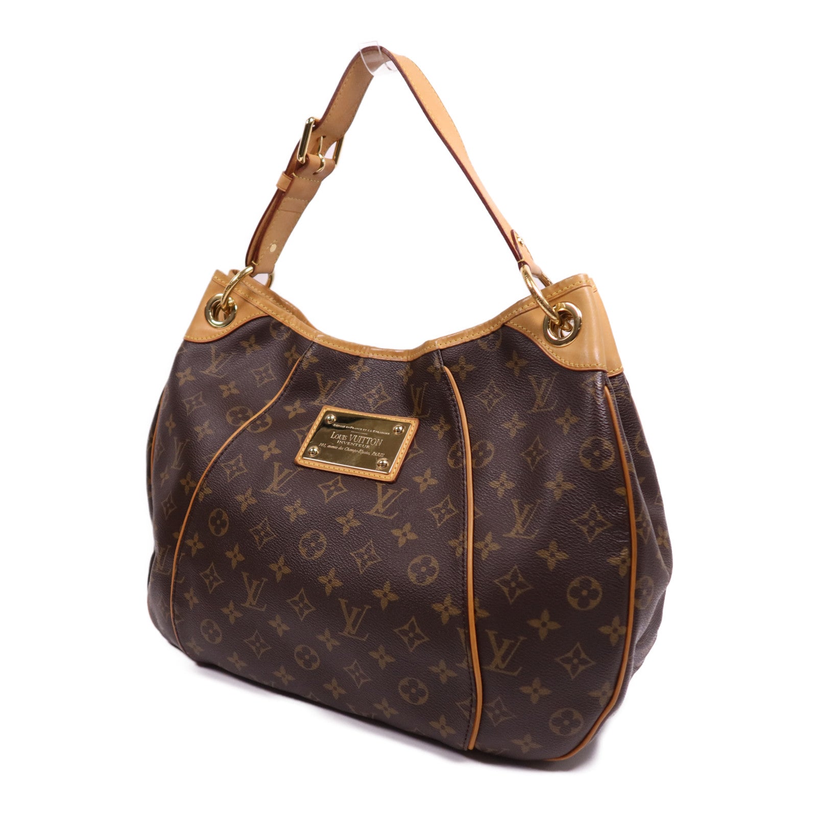 LOUIS VUITTON Monogram Galliera PM金扣肩背袋棕色