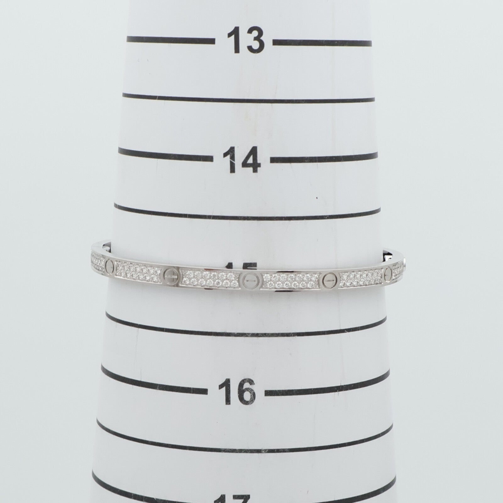 CARTIER 18K白金Love Blaceret SM Paved鑽石手鐲
