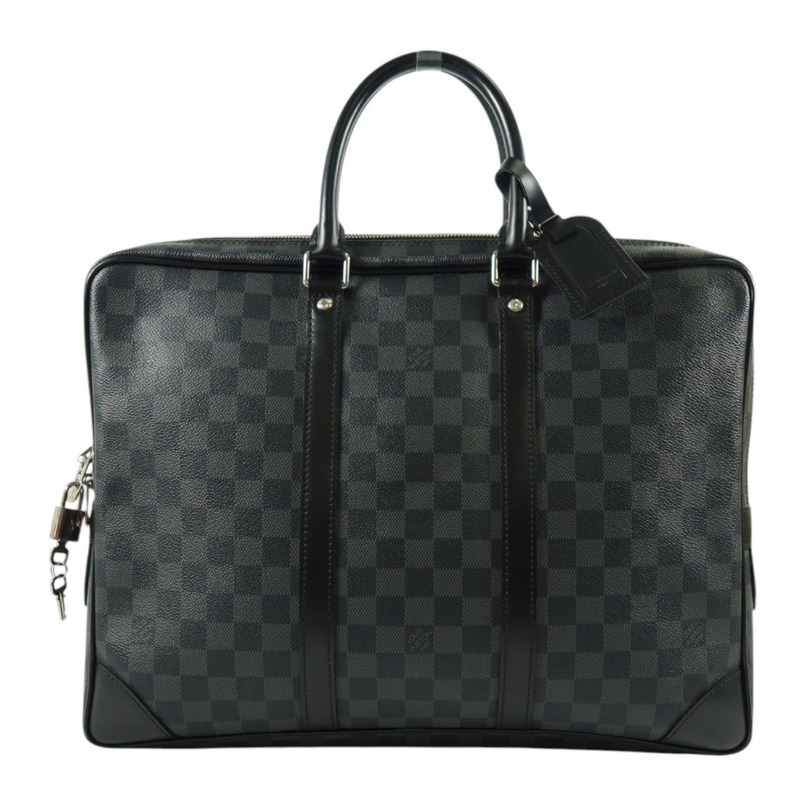 LOUIS VUITTON Damier Graphite Damier Graphite銀扣公事包